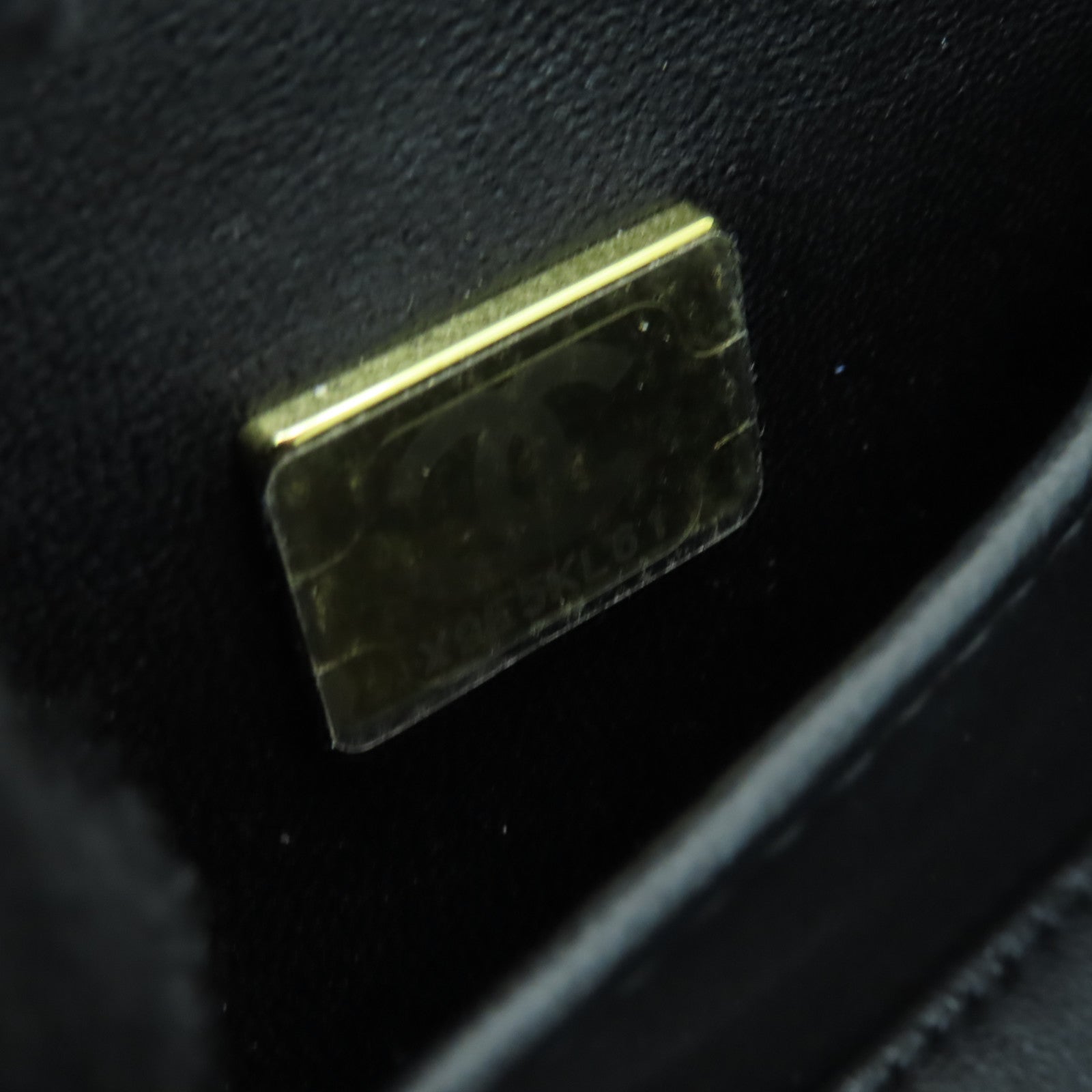 CHANEL 菱格羊皮皮革Chain Shoulder Bag金扣手挽肩背兩用袋黒色