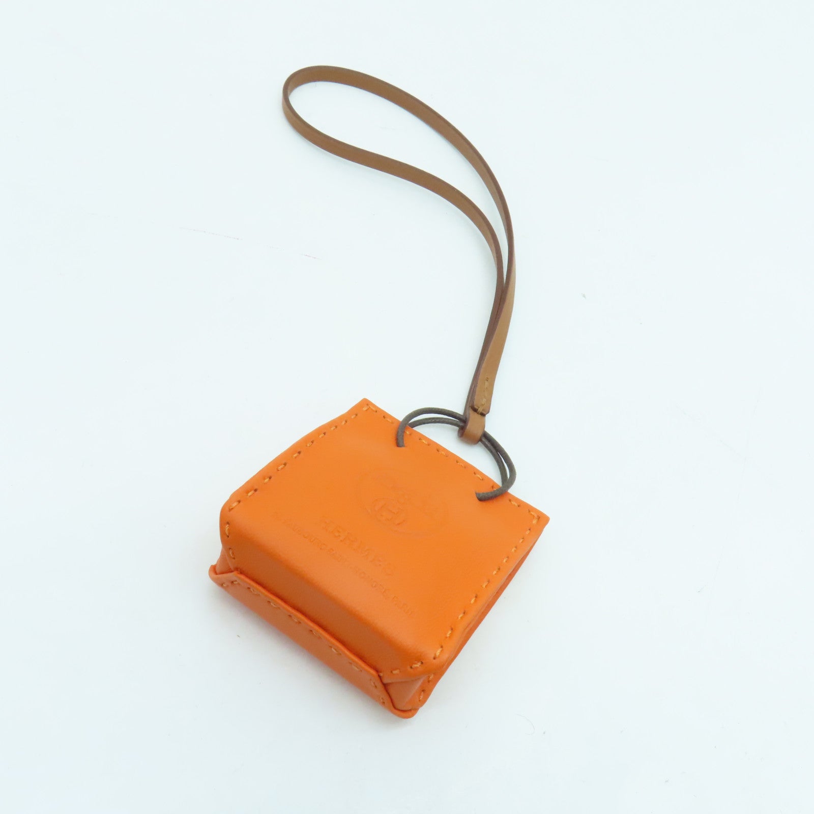 HERMES 【激減優惠】Milo皮革/Swift皮革Orange Bag Charm掛飾橙色