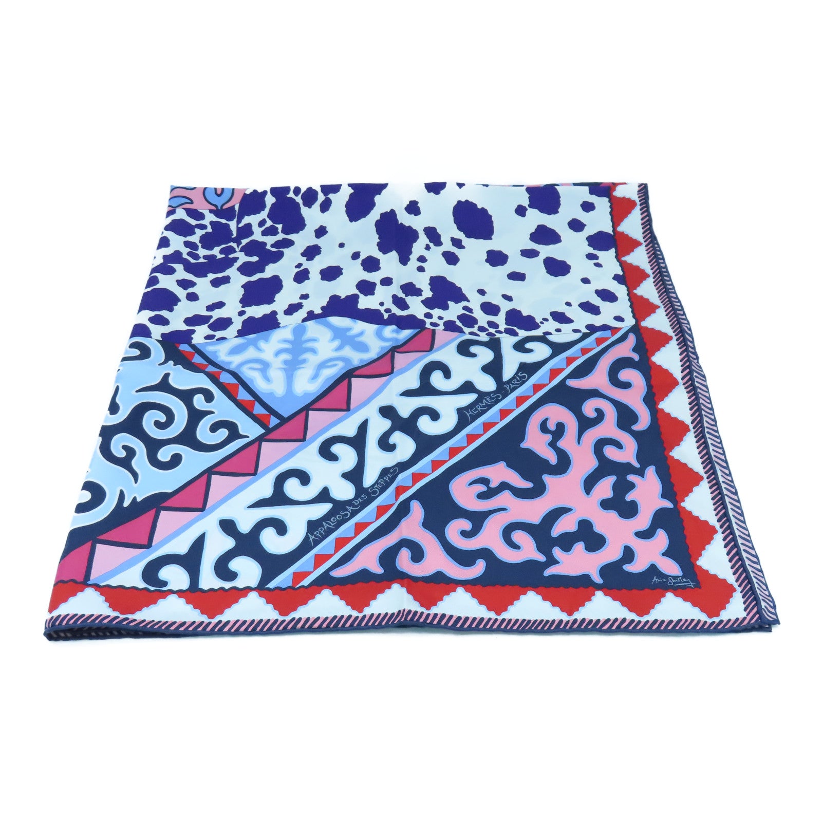 HERMES 丝质Scarf 90x90丝巾蓝色白色