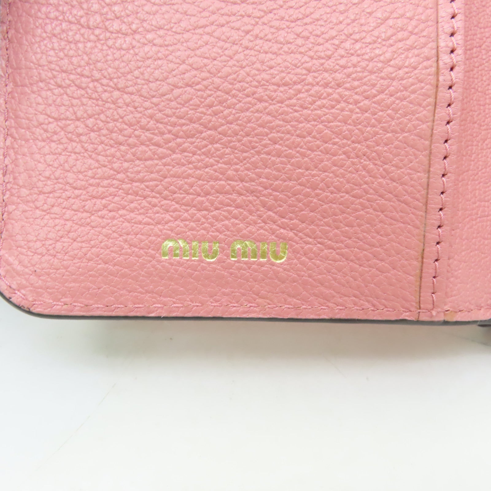 Miu Miu 牛皮皮革Wallet金扣錢包粉紅色