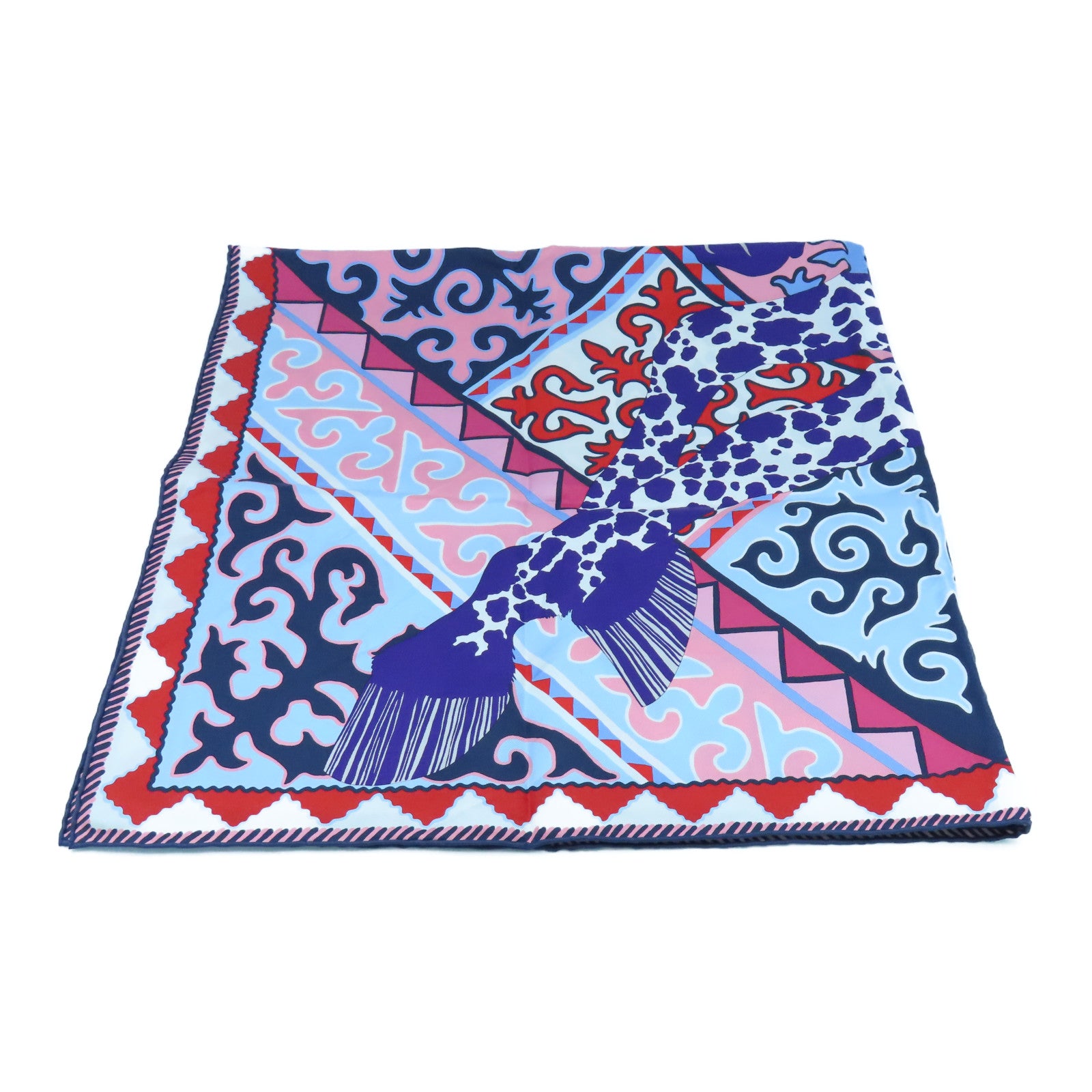 HERMES 丝质Scarf 90x90丝巾蓝色白色
