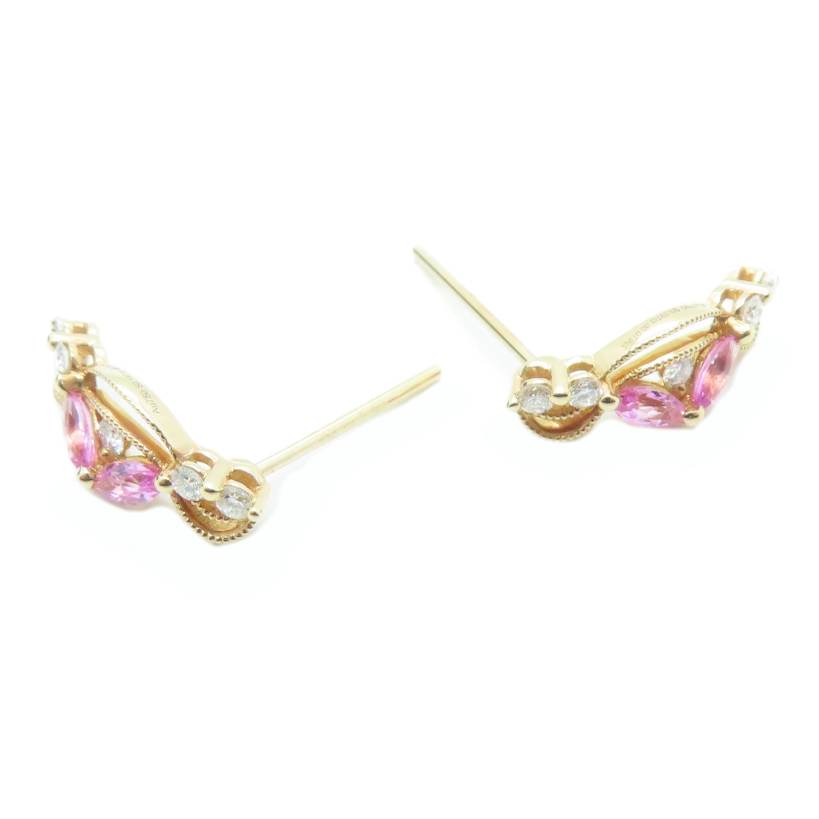 JEWELRY 18K玫瑰金Sapphire Diamond Earrings 1.6ct蓝宝石1.6ct钻石耳环