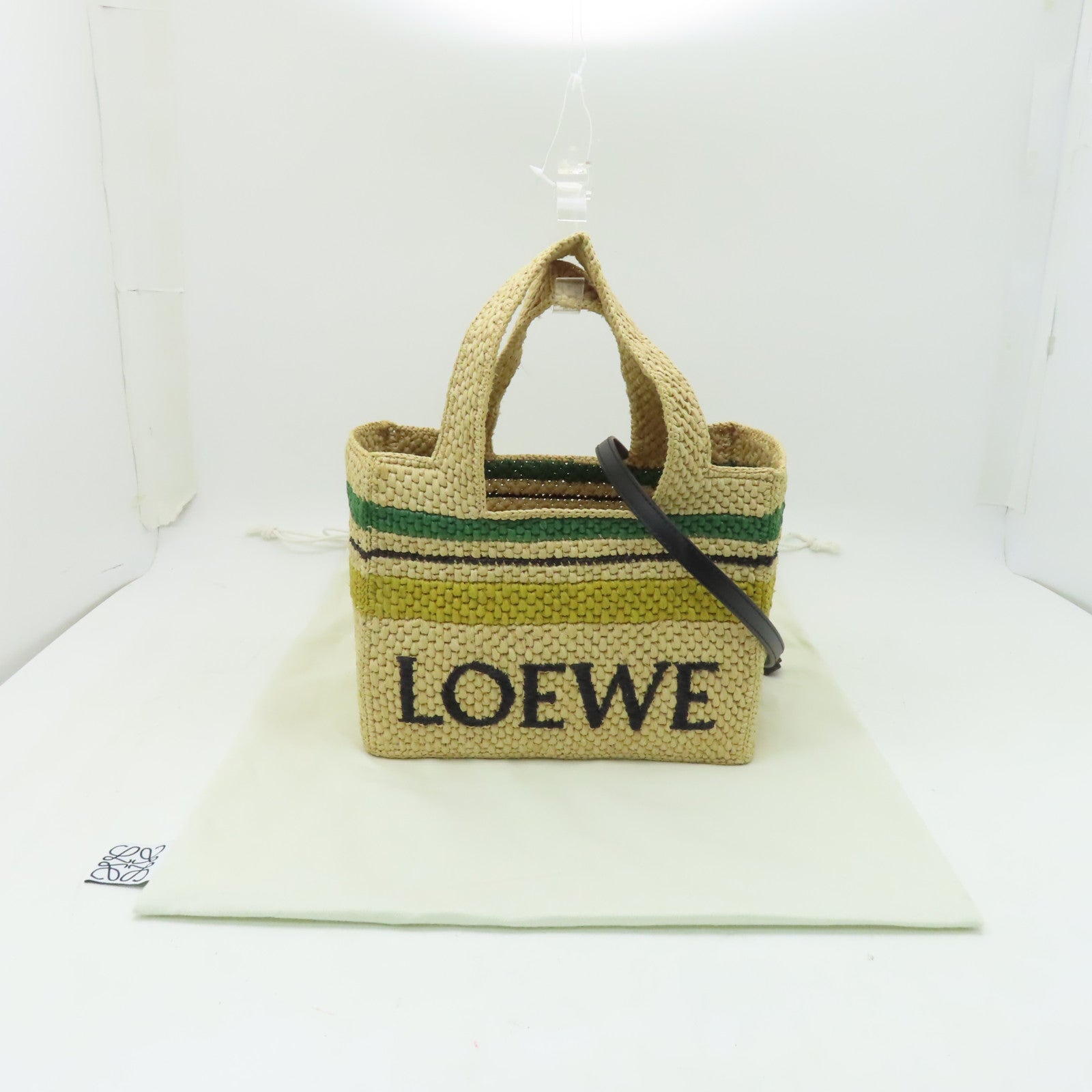 LOEWE 酒椰Font Tote Bag金扣手挽肩背兩用袋米色