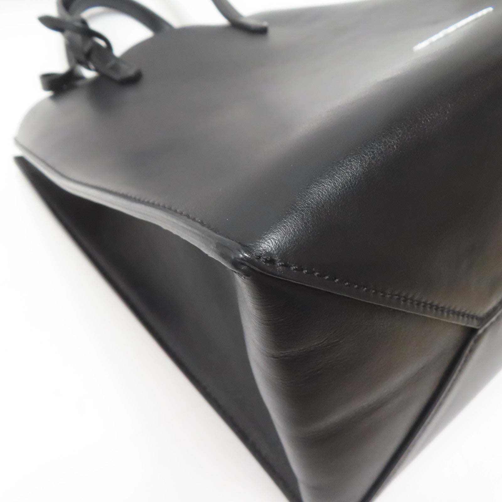 GIVENCHY 牛皮皮革Tote Bag銀扣手挽袋黑色