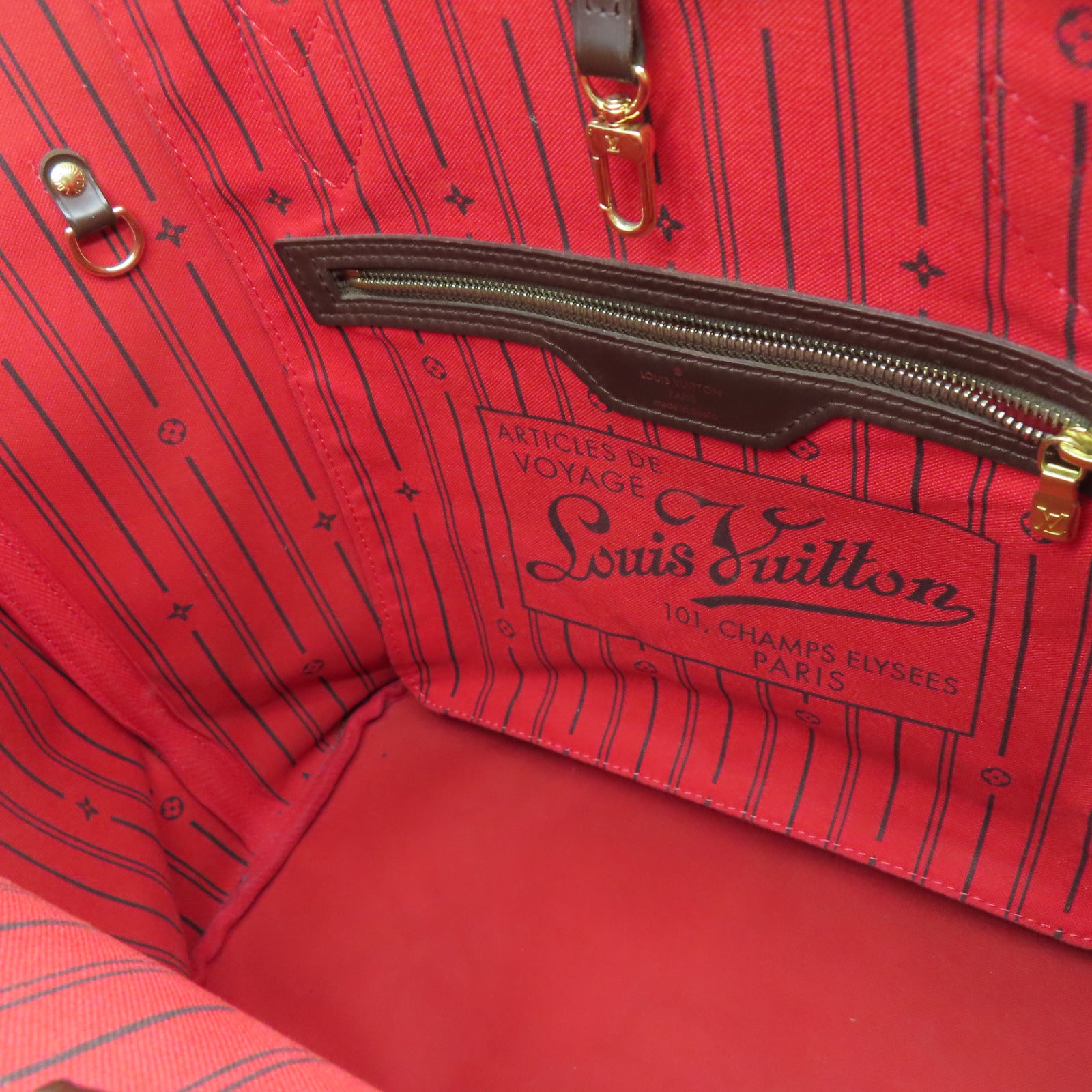 LOUIS VUITTON Damier Neverfull MM手挽袋/肩背袋啡色