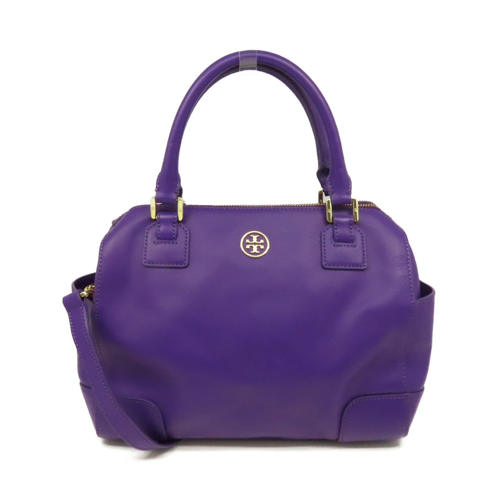 Tory Burch 牛皮皮革2Way Shoulder Bag金扣手挽肩背兩用袋紫色