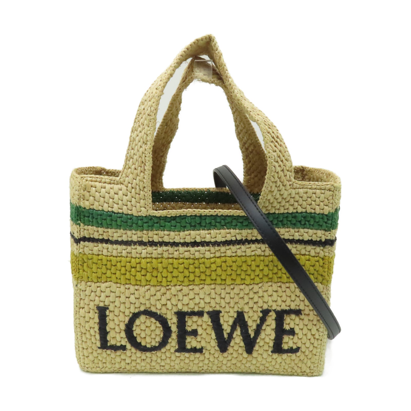 LOEWE 酒椰Font Tote Bag金扣手挽肩背兩用袋米色