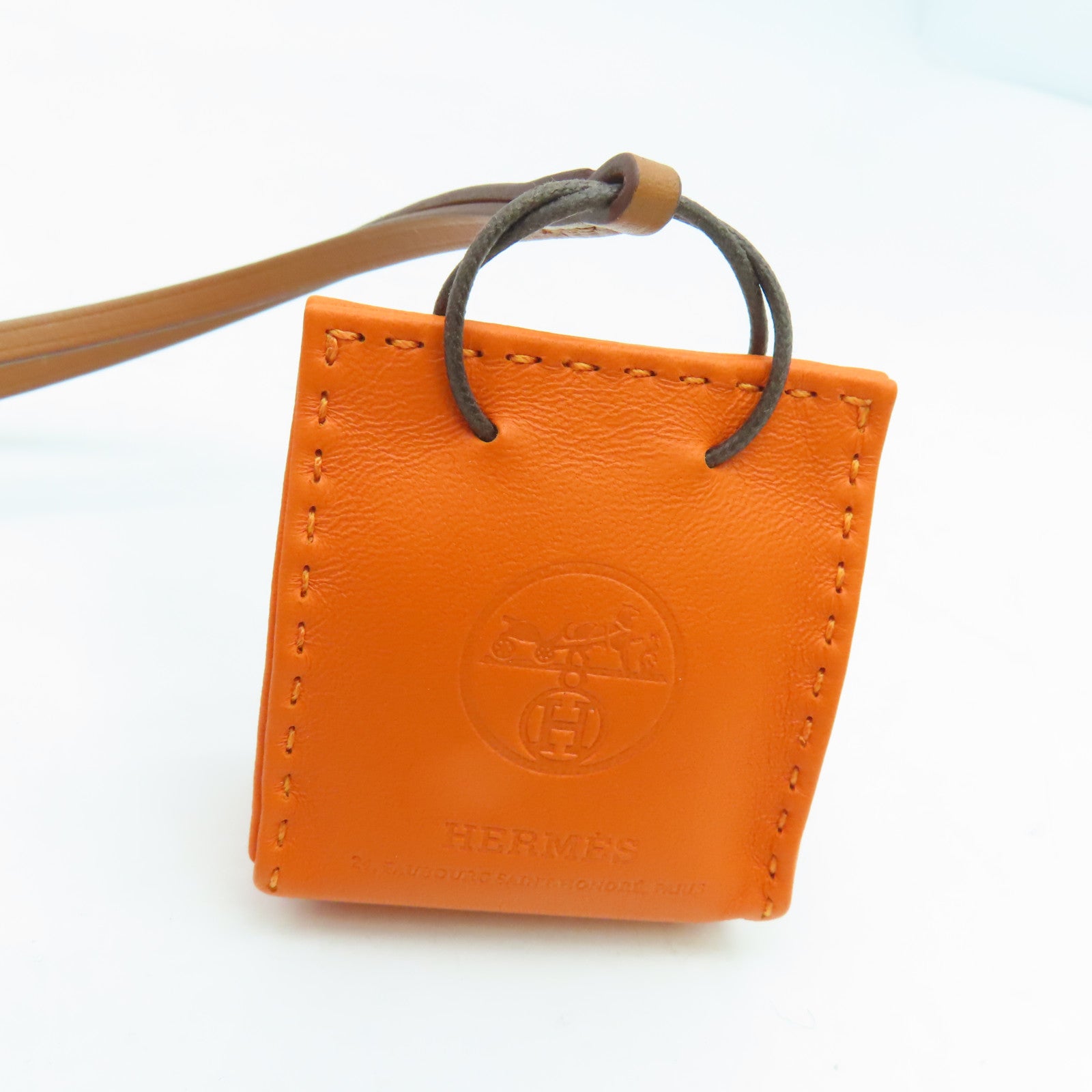 HERMES 【激減優惠】Milo皮革/Swift皮革Orange Bag Charm掛飾橙色