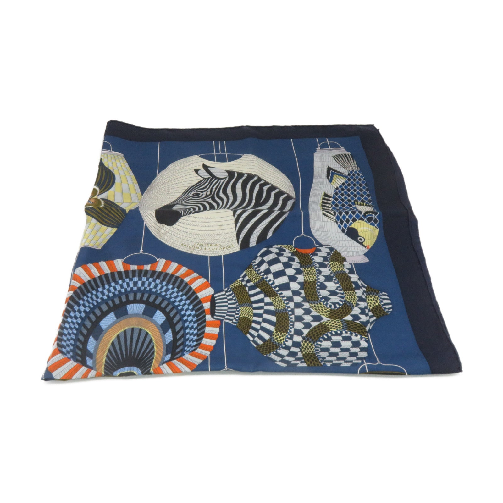 HERMES Silk Scarf 90x90 Royal Blue/Color