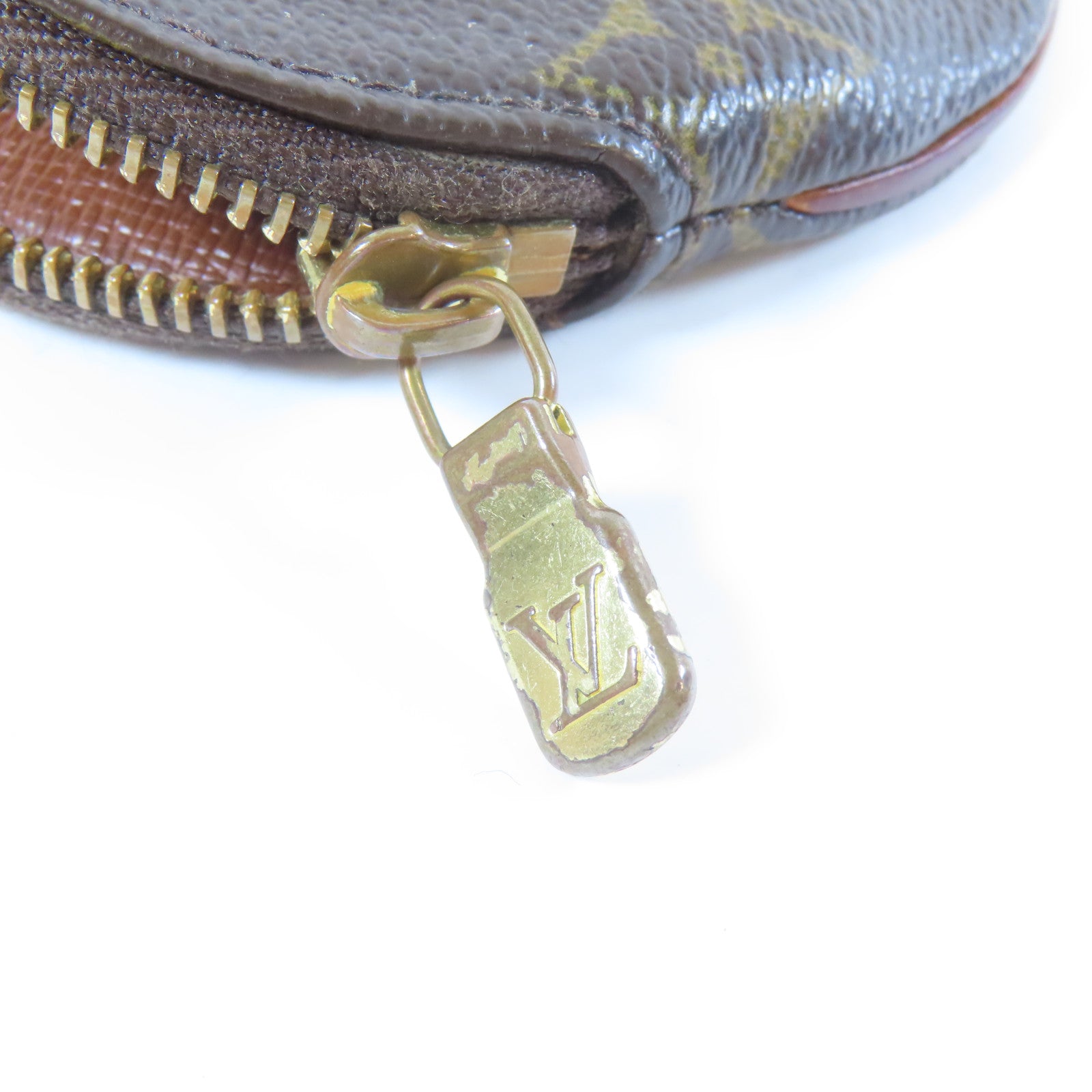 LOUIS VUITTON Monogram Coin Case金扣零錢包啡色