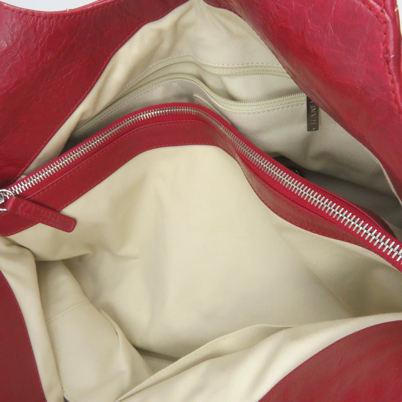 CHANEL [Sharp Reduction Offer] Lingge Cowhide Leather Chain Shoulder Silver Buckle Chain Belt Shoulder Bag Red