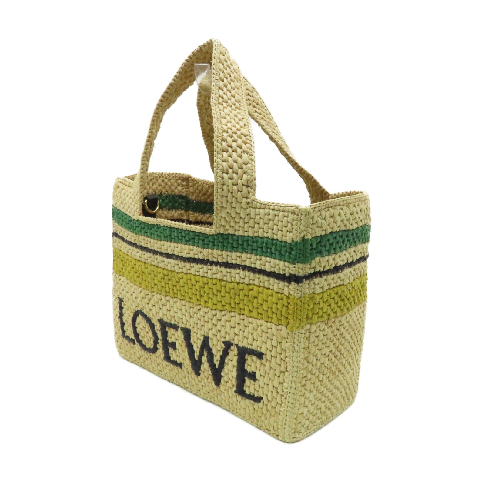 LOEWE 酒椰Font Tote Bag金扣手挽肩背兩用袋米色
