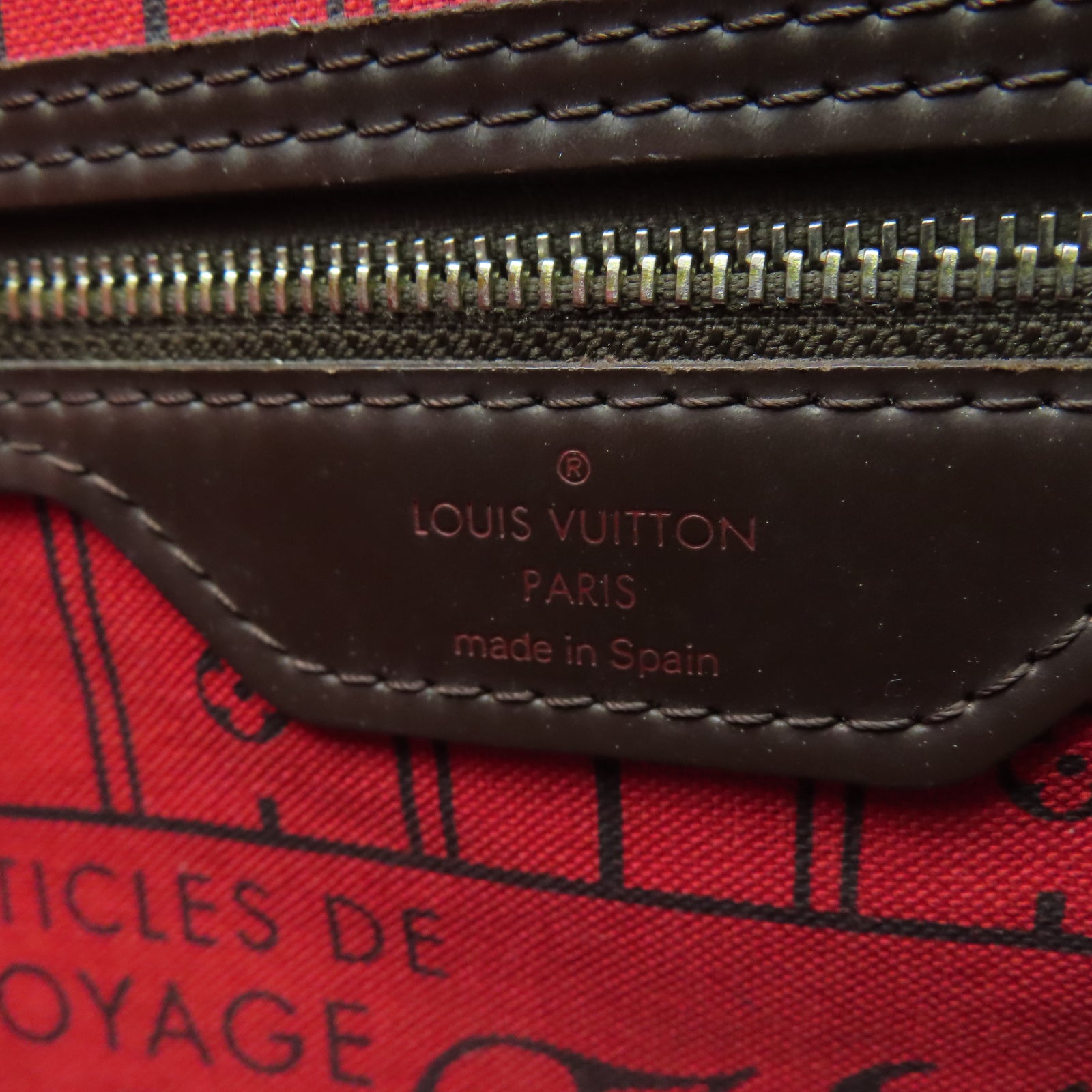 LOUIS VUITTON Damier Neverfull MM手挽袋/肩背袋啡色