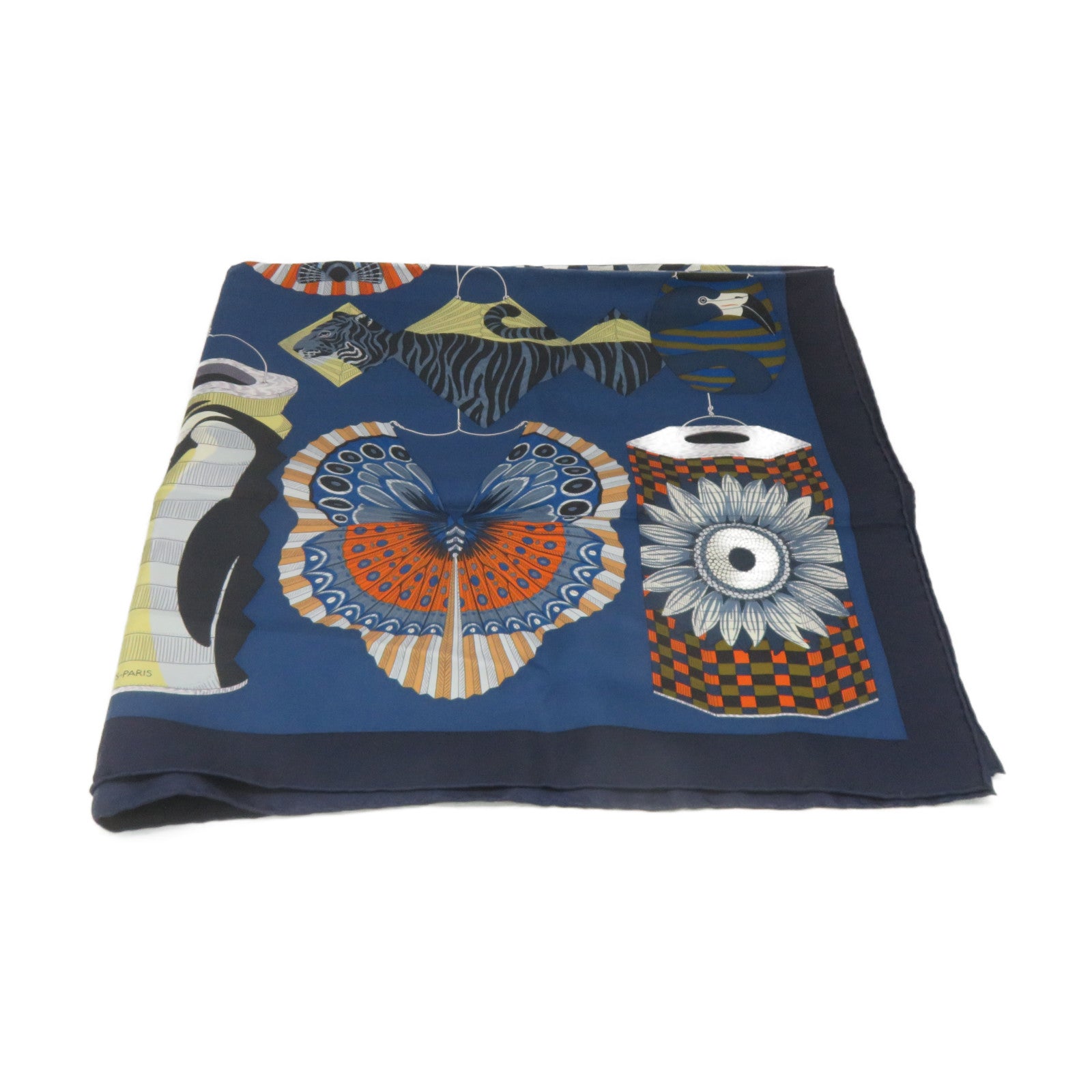 HERMES Silk Scarf 90x90 Royal Blue/Color