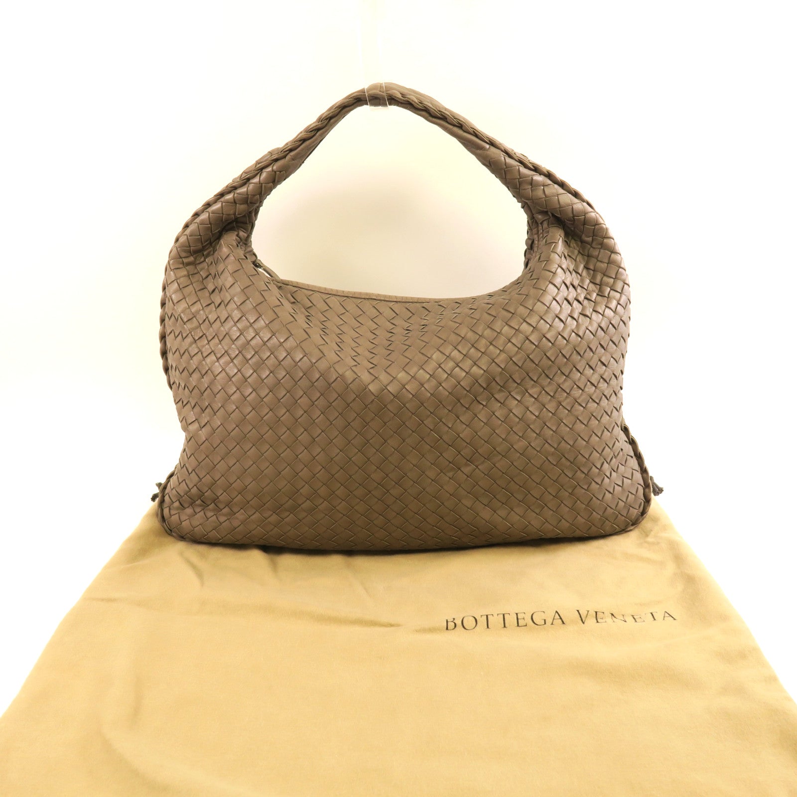 BOTTEGA VENETA 織紋羊皮皮革Shoulder Bag肩背袋啡色