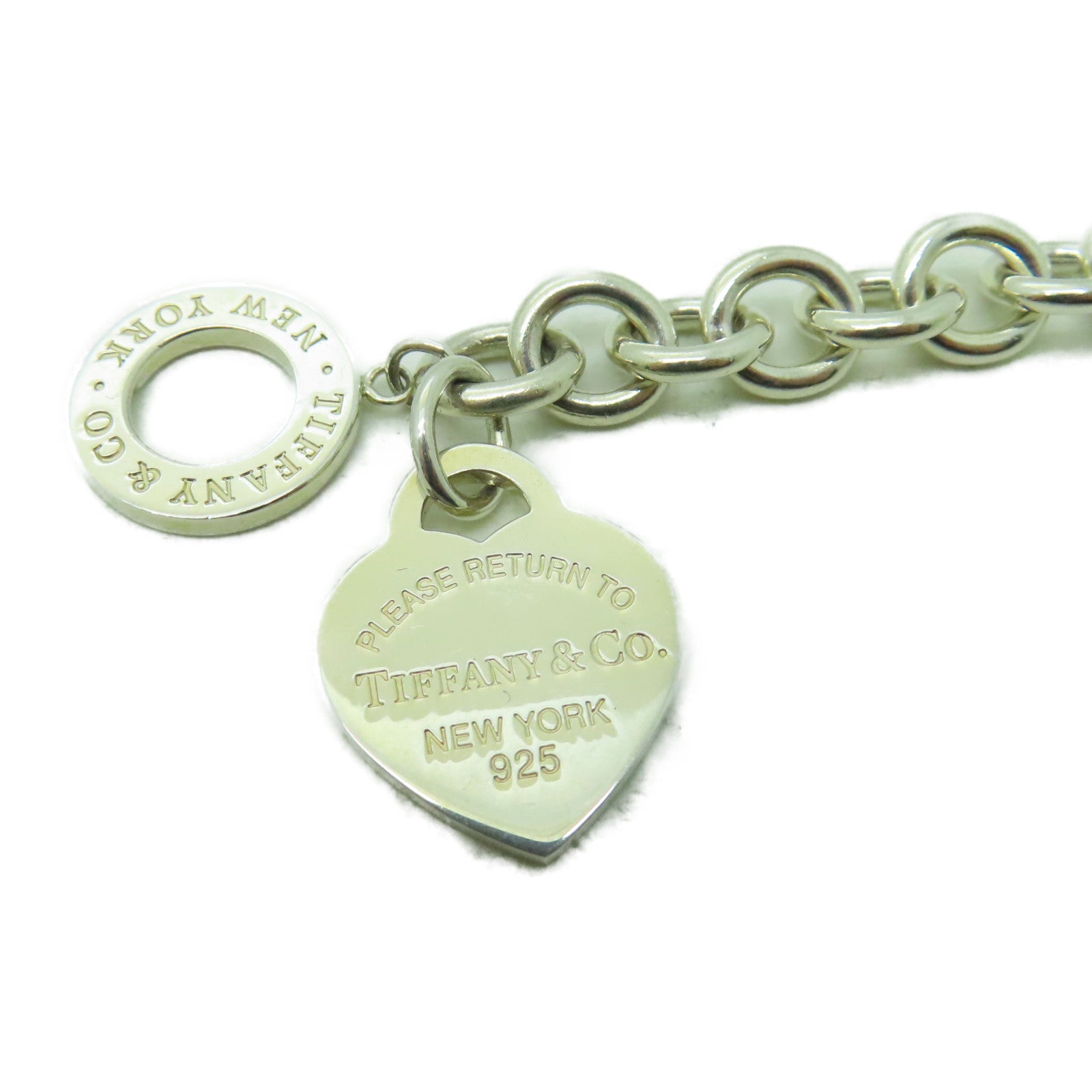 TIFFANY＆CO 925純銀Heart Tag Toggle手鏈銀色