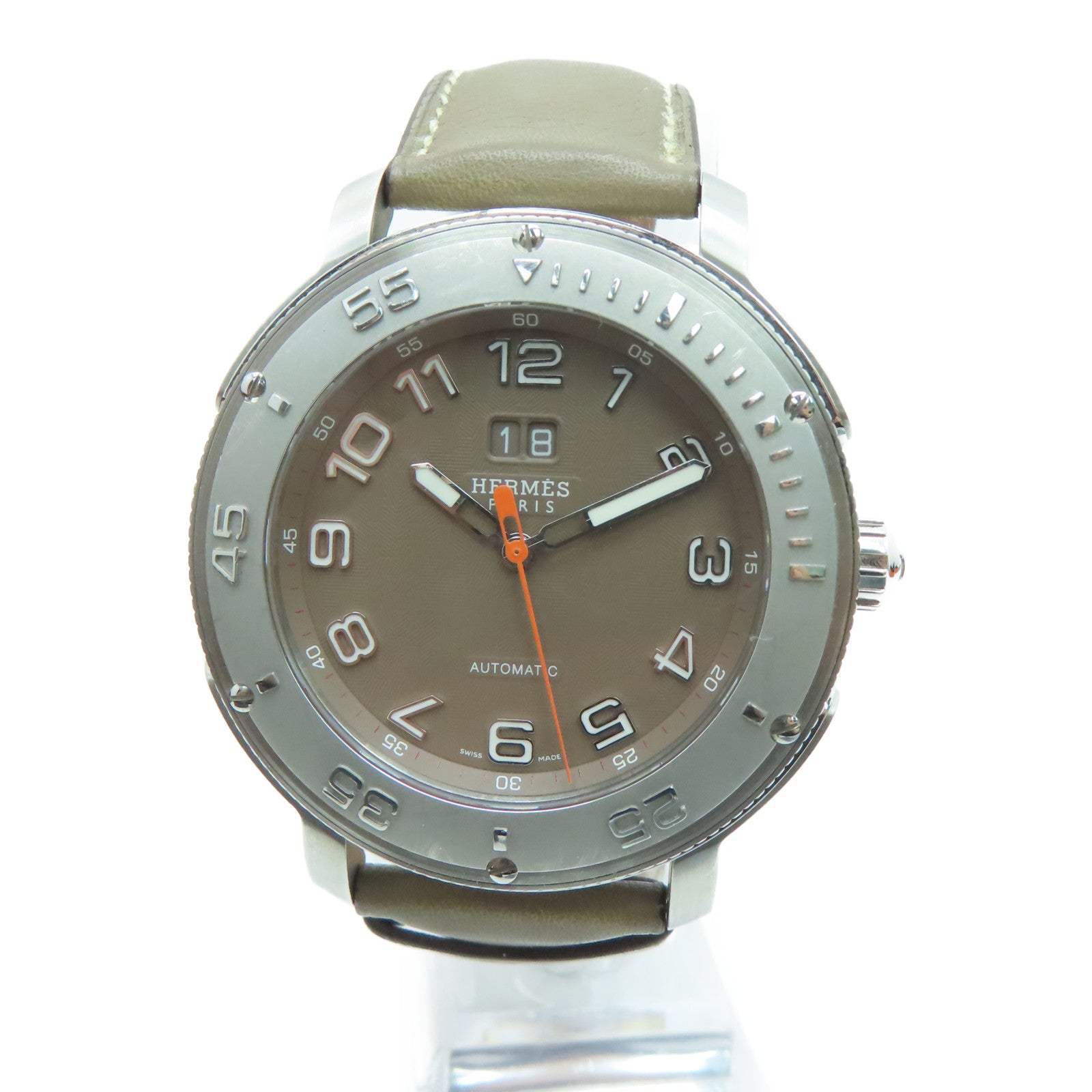HERMES Clipper Spor Watch43mm不锈钢皮带手表自动机芯啡色