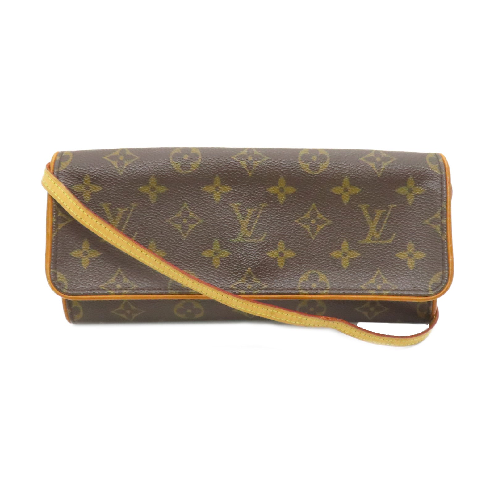 LOUIS VUITTON Monogram Pochette Twin GM金扣肩背袋啡色