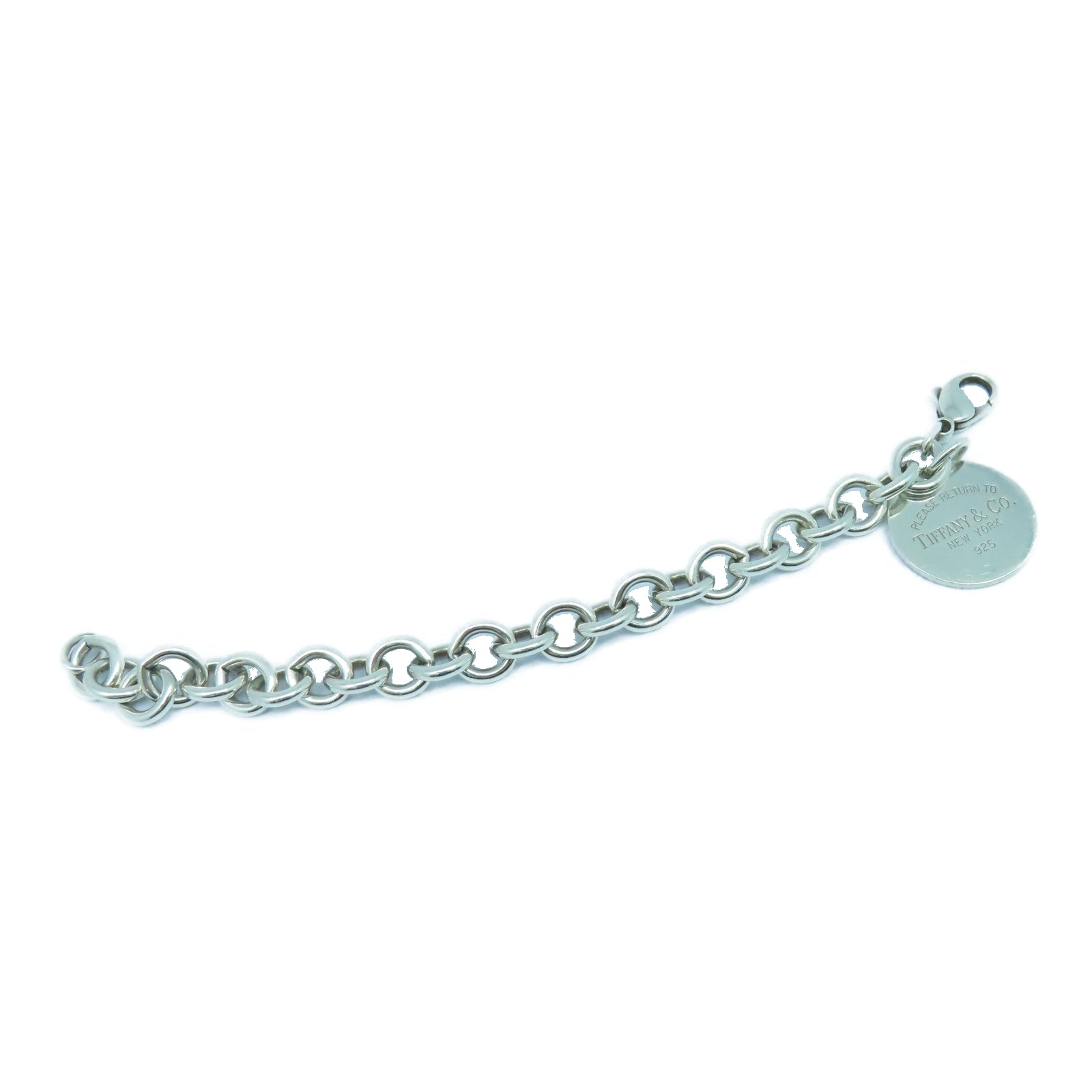 TIFFANY＆CO 925純銀Circle Tag Charm Bracelet手鏈銀色