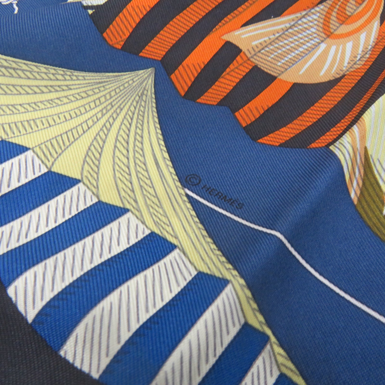 HERMES Silk Scarf 90x90 Royal Blue/Color