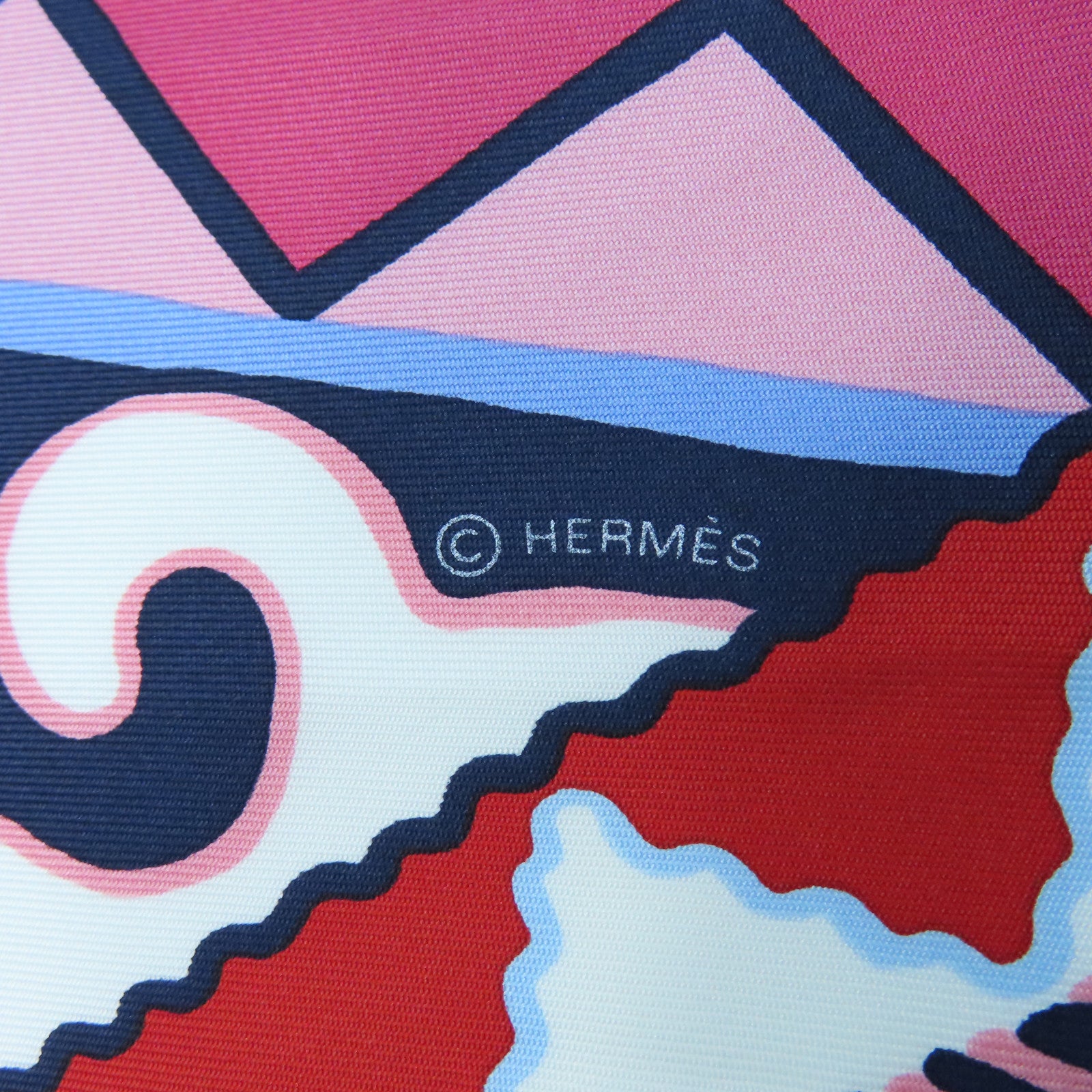 HERMES 丝质Scarf 90x90丝巾蓝色白色