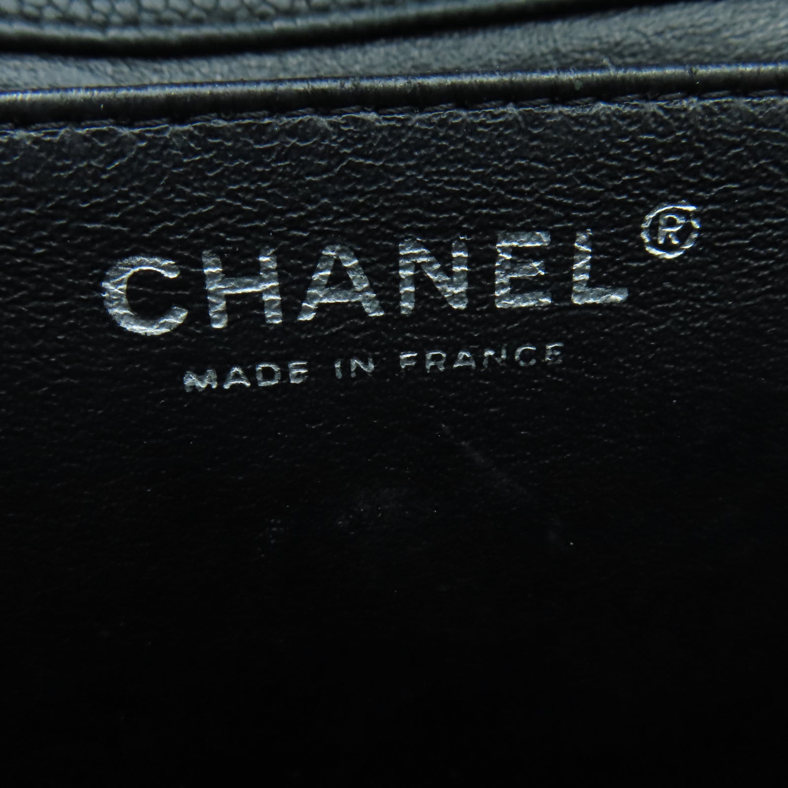 CHANEL 菱格Caviar皮革Chain Shoulder銀扣鏈帶肩背袋黑色