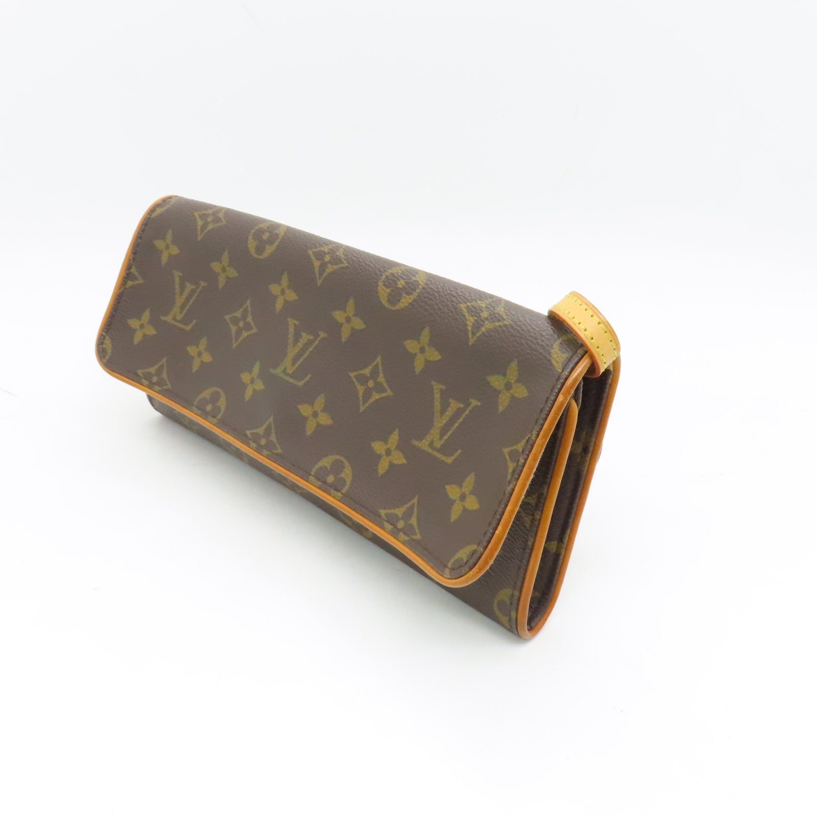 LOUIS VUITTON Monogram Pochette Twin GM金扣肩背袋啡色