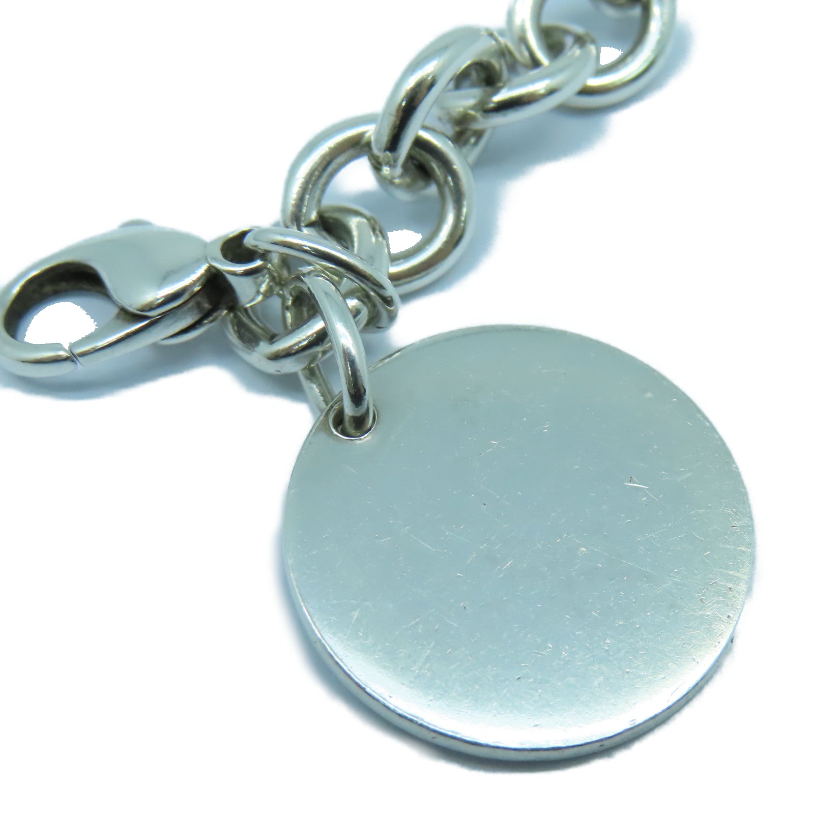 TIFFANY＆CO 925純銀Circle Tag Charm Bracelet手鏈銀色