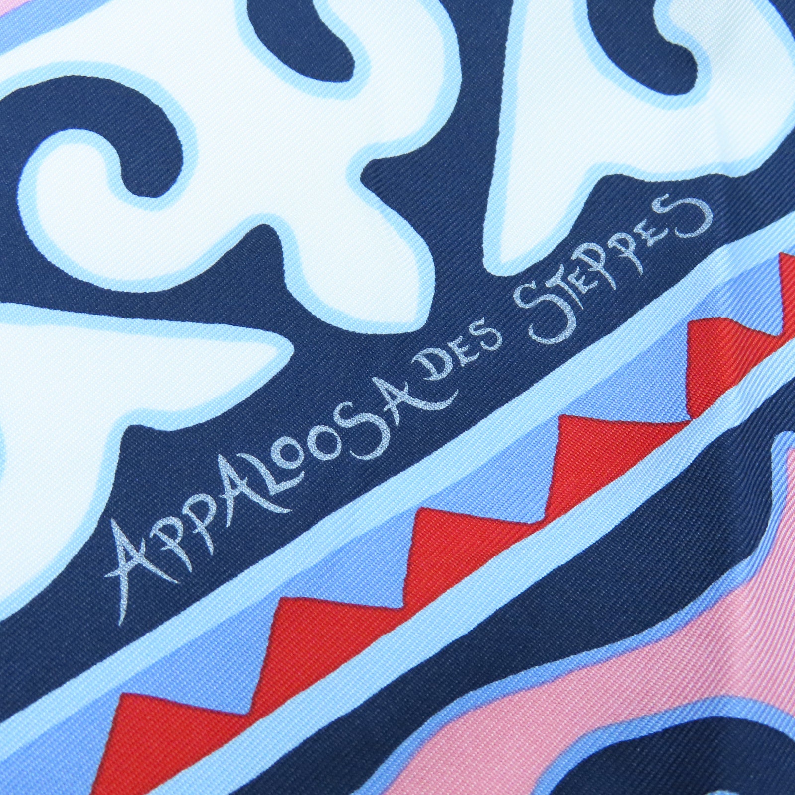 HERMES 丝质Scarf 90x90丝巾蓝色白色