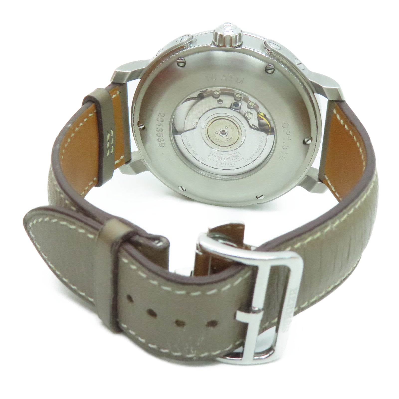 HERMES Clipper Spor Watch43mm不锈钢皮带手表自动机芯啡色
