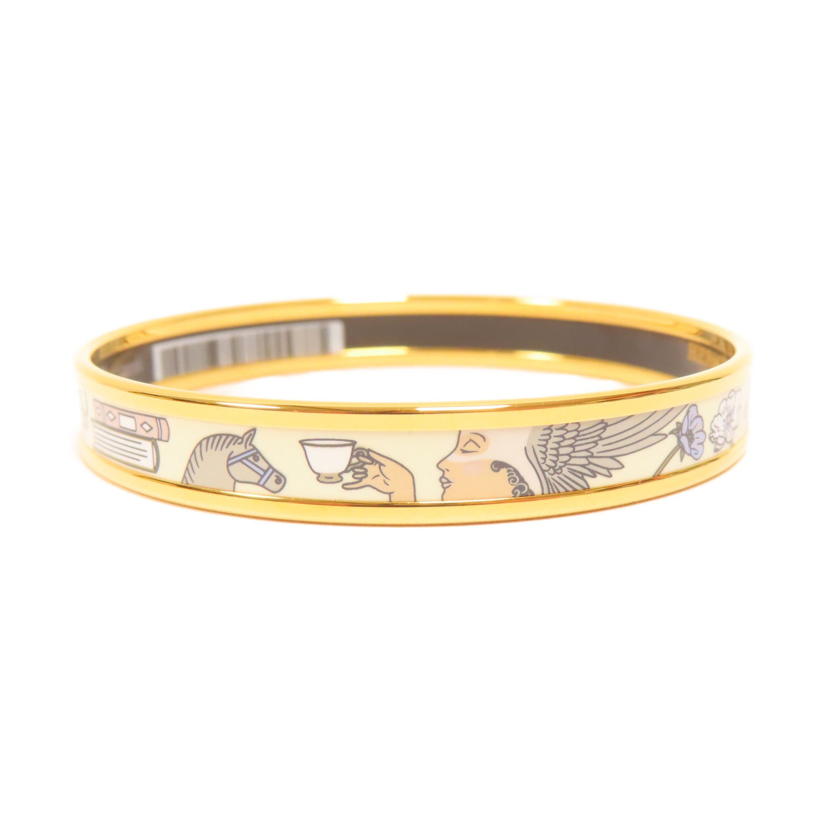 HERMES 金屬Bangle手鐲金色#19.25cm