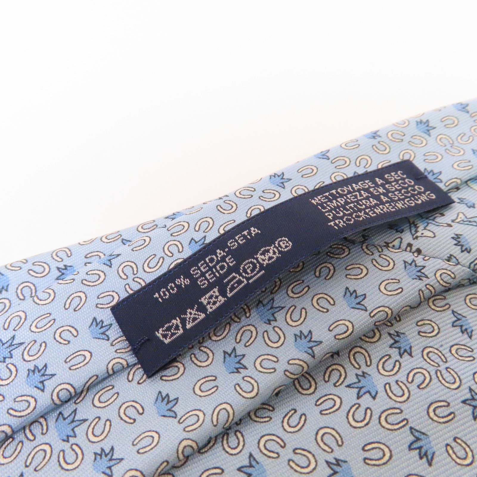 HERMES 絲質Necktie領帶淺藍色/彩色