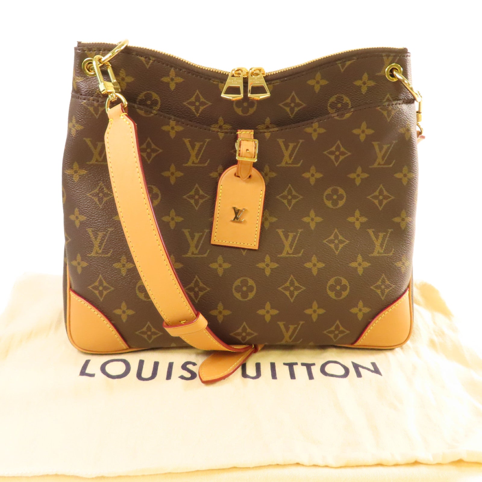 LOUIS VUITTON Monogram Odeon PM Shoulder Bag金扣肩背袋啡色