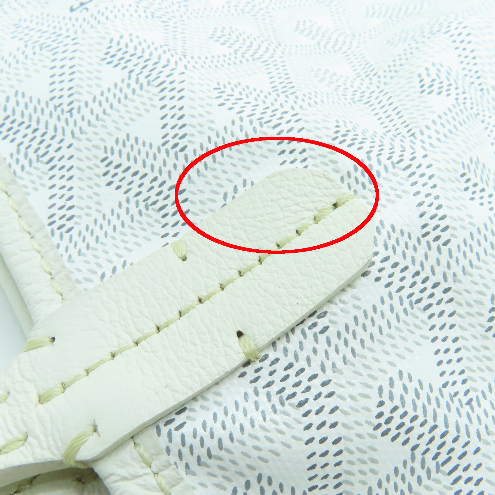 GOYARD 塗層帆布Saint Louis PM銀扣手挽袋白色