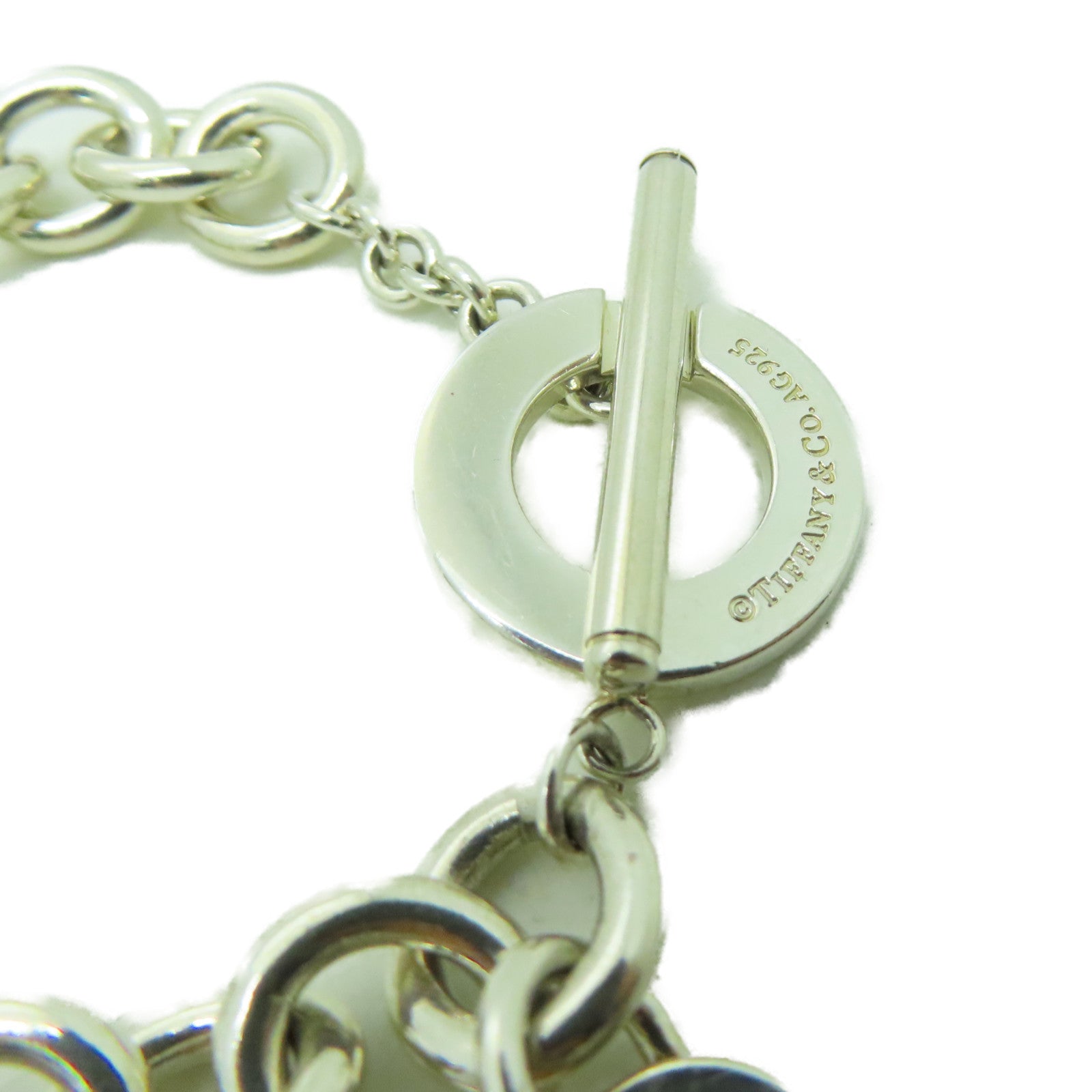 TIFFANY＆CO 925純銀Heart Tag Toggle手鏈銀色