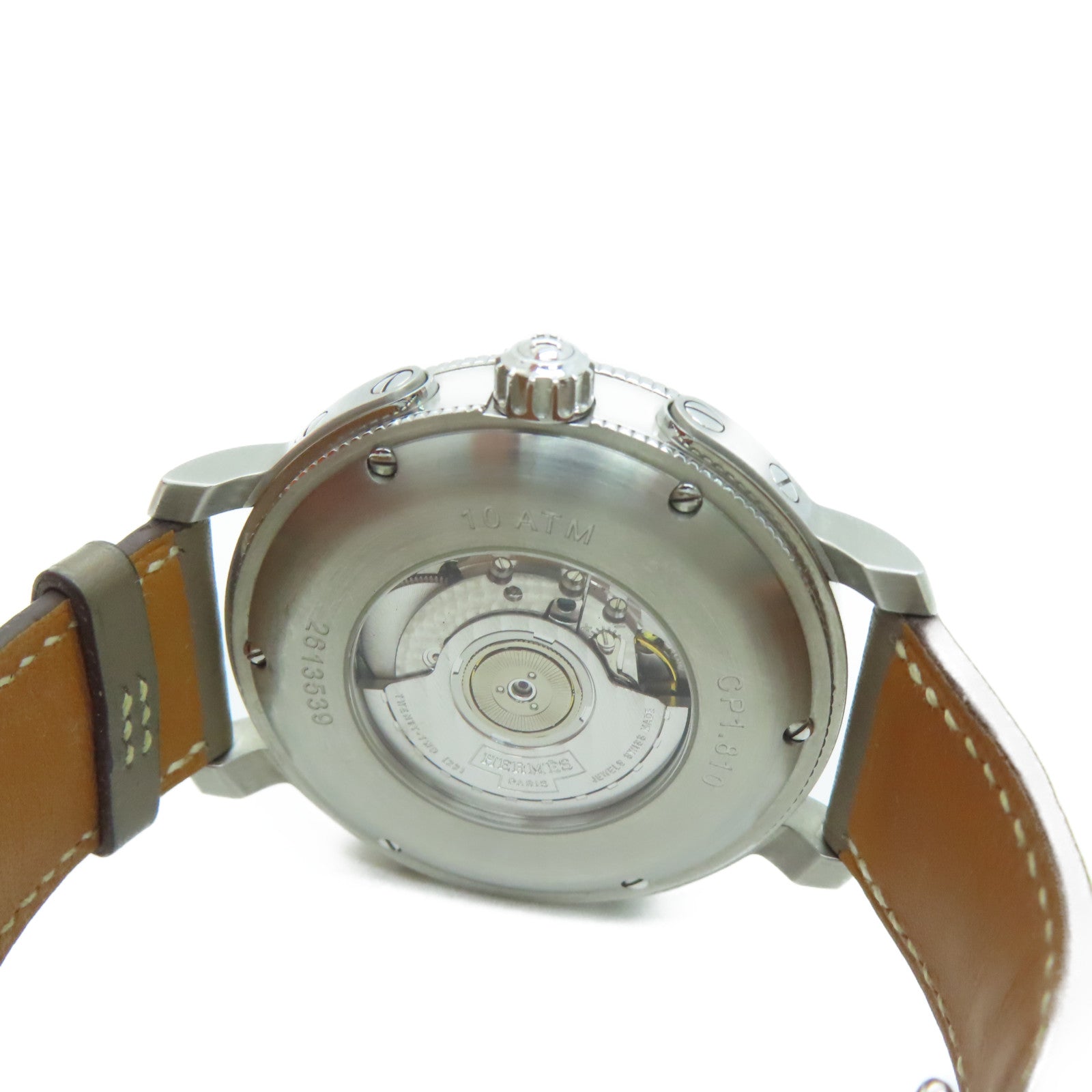 HERMES Clipper Spor Watch43mm不锈钢皮带手表自动机芯啡色