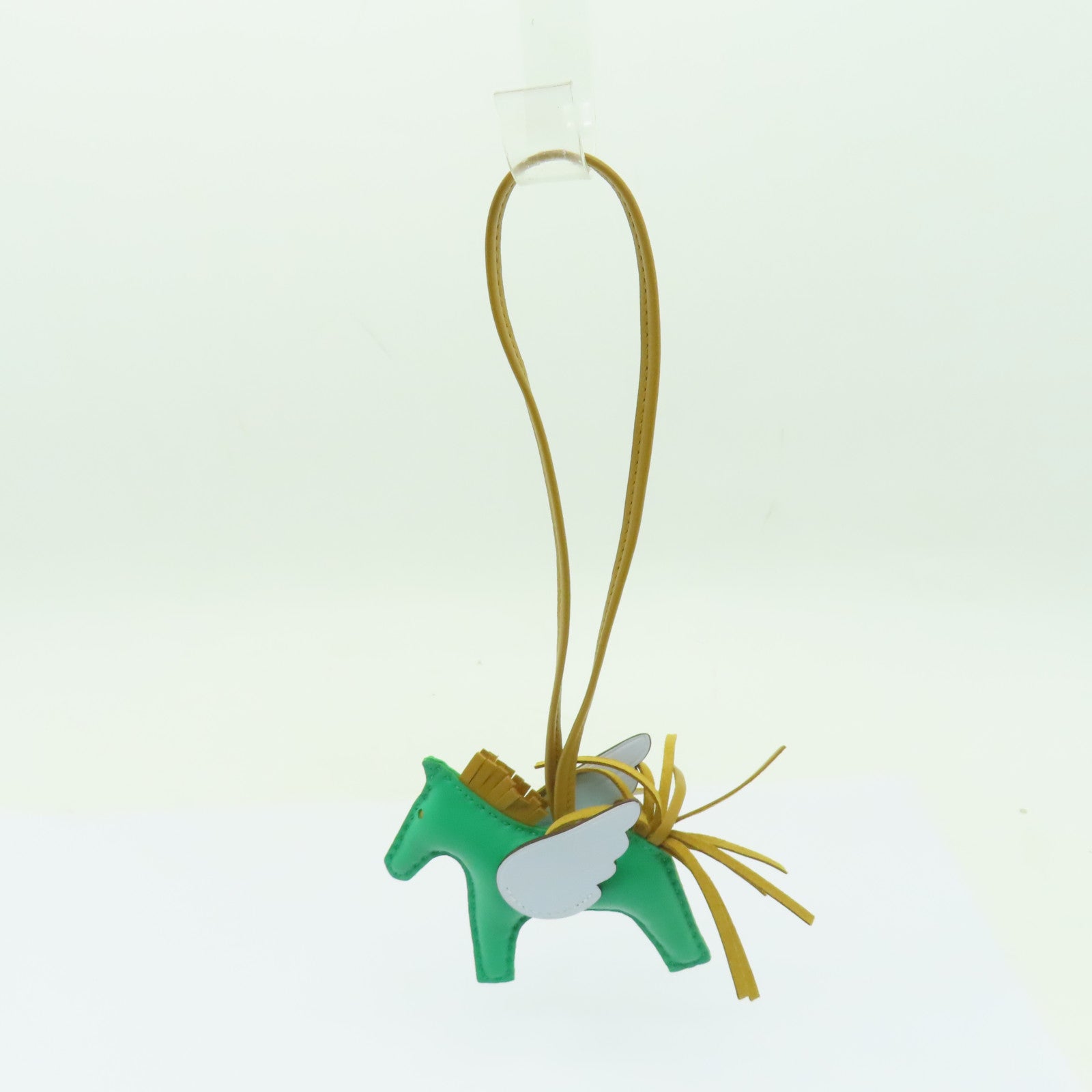 HERMES 羊皮皮革Rodeo Pegase PM Charm掛飾綠色/啡色