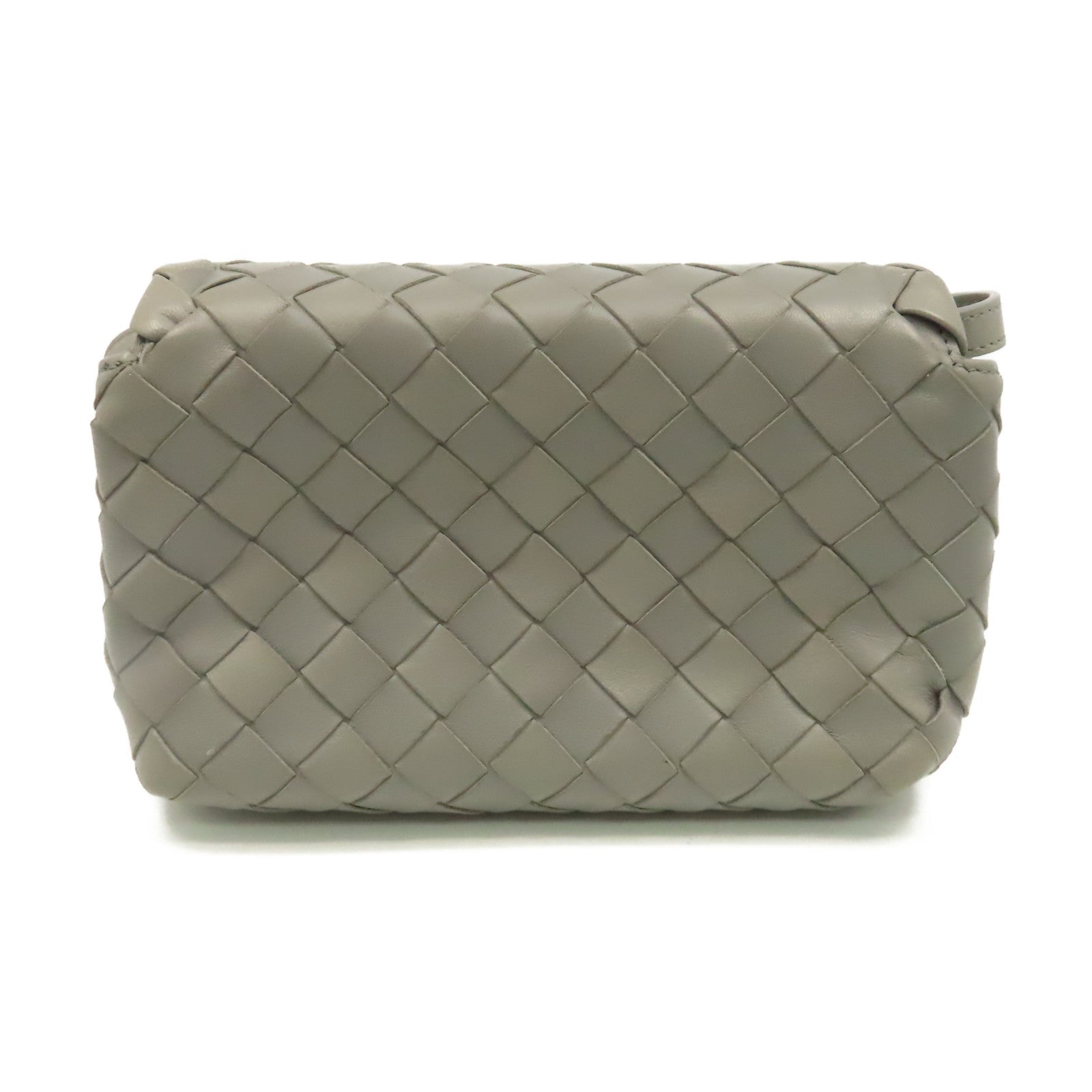 BOTTEGA VENETA 【激減優惠】織紋皮革Shoulder Bag肩背袋灰色