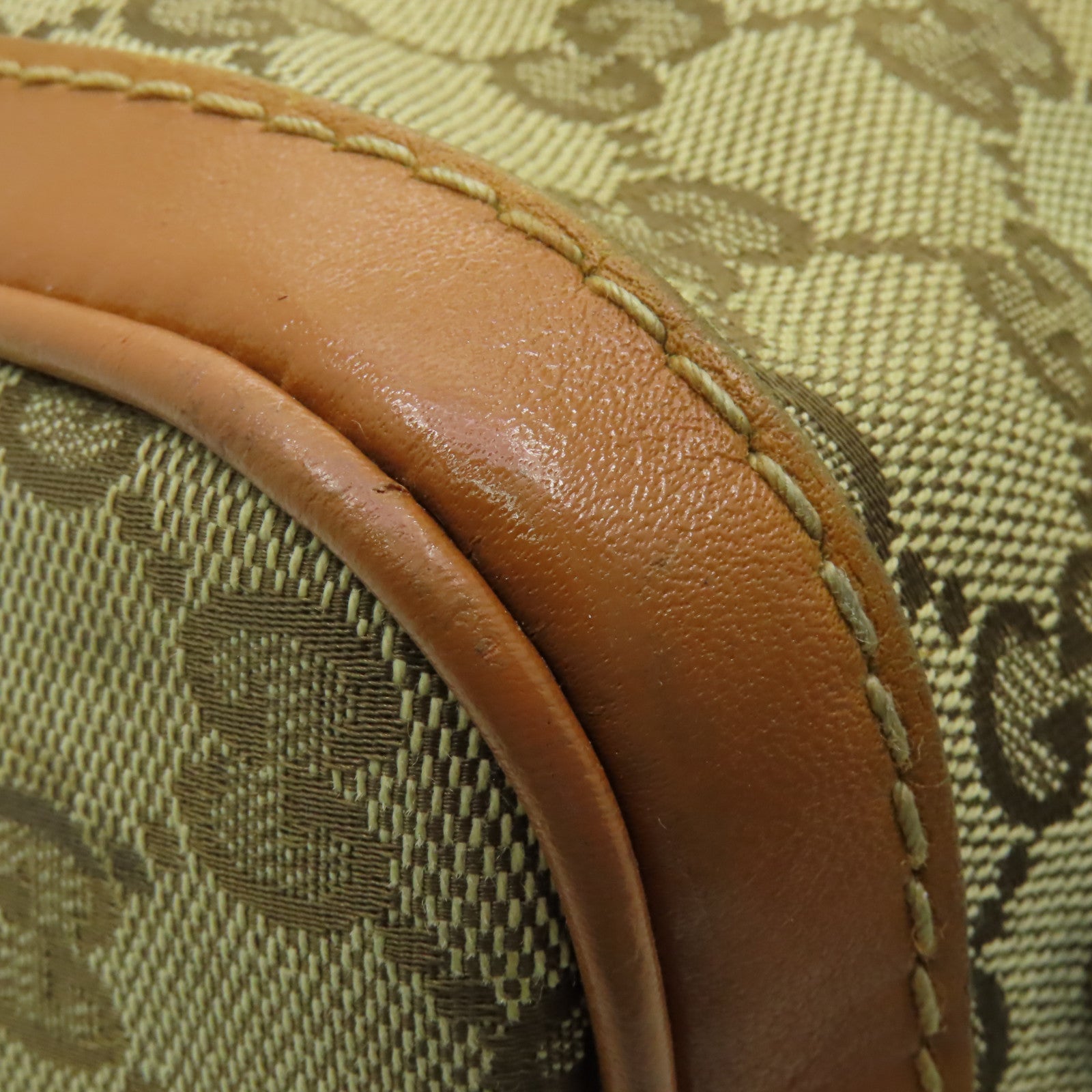 GUCCI 帆布GG Boston Bag金扣手挽袋啡色