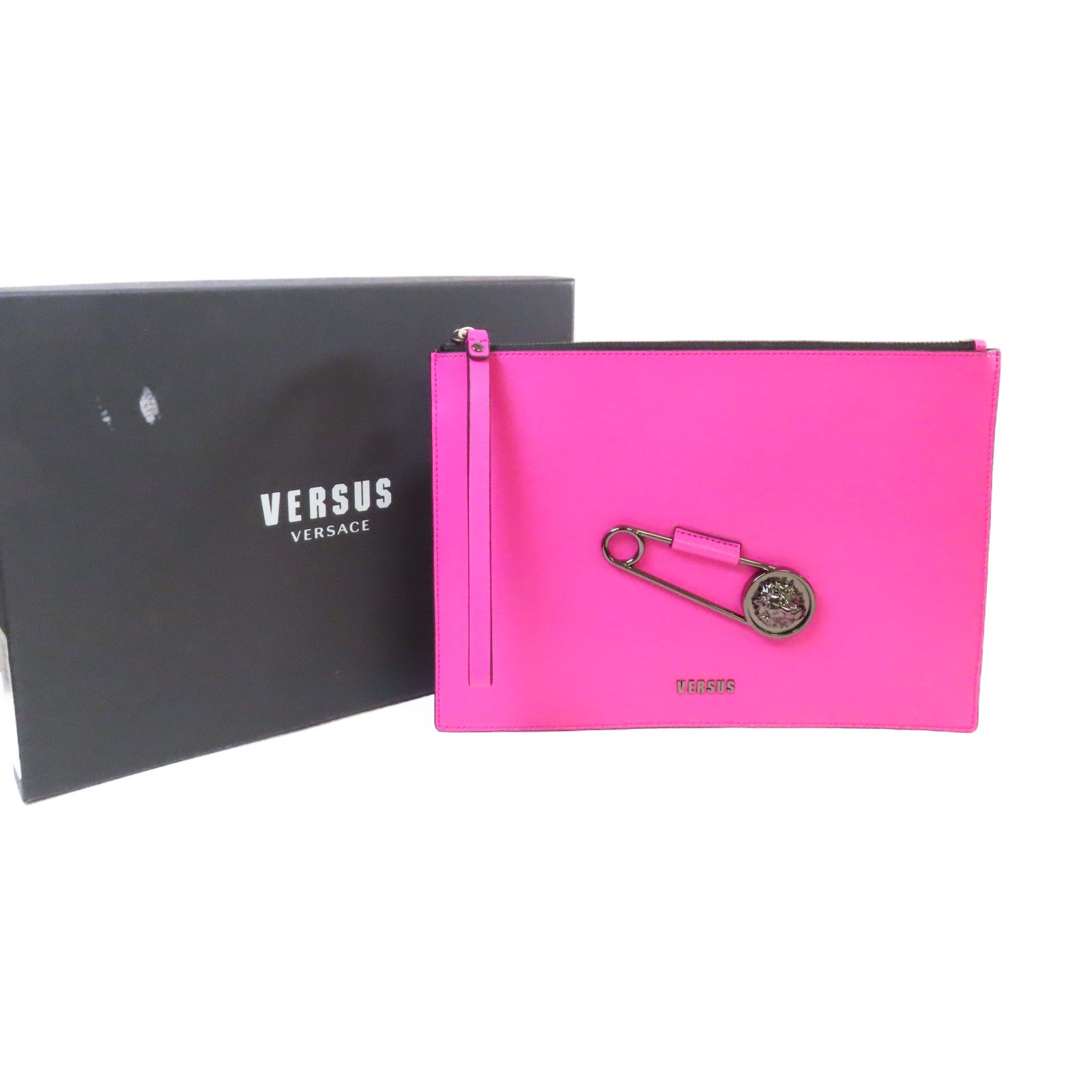Versus 塗層帆布Clutch With Handle手拿包粉紅色