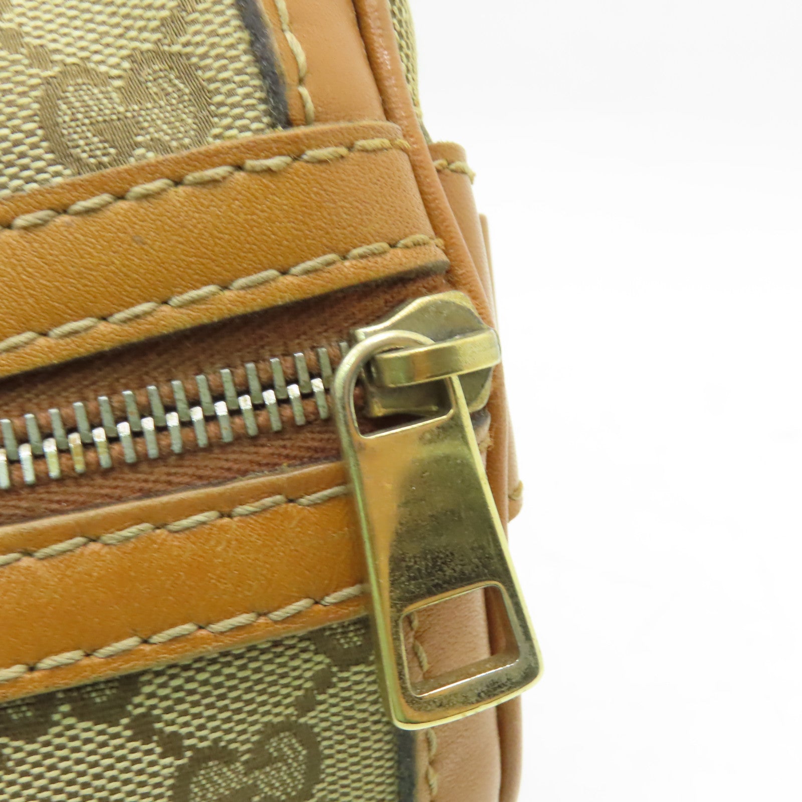GUCCI 帆布GG Boston Bag金扣手挽袋啡色