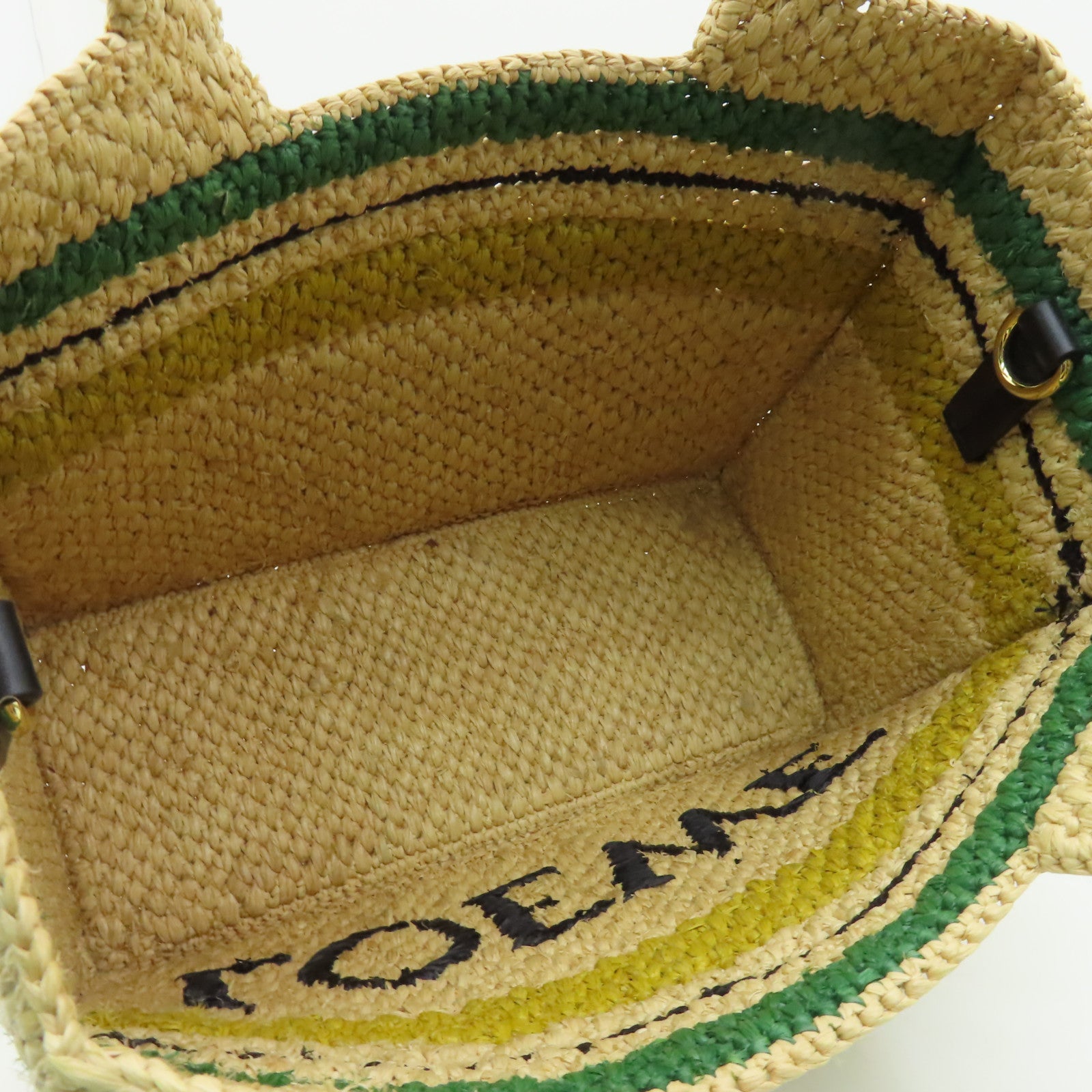 LOEWE 酒椰Font Tote Bag金扣手挽肩背兩用袋米色