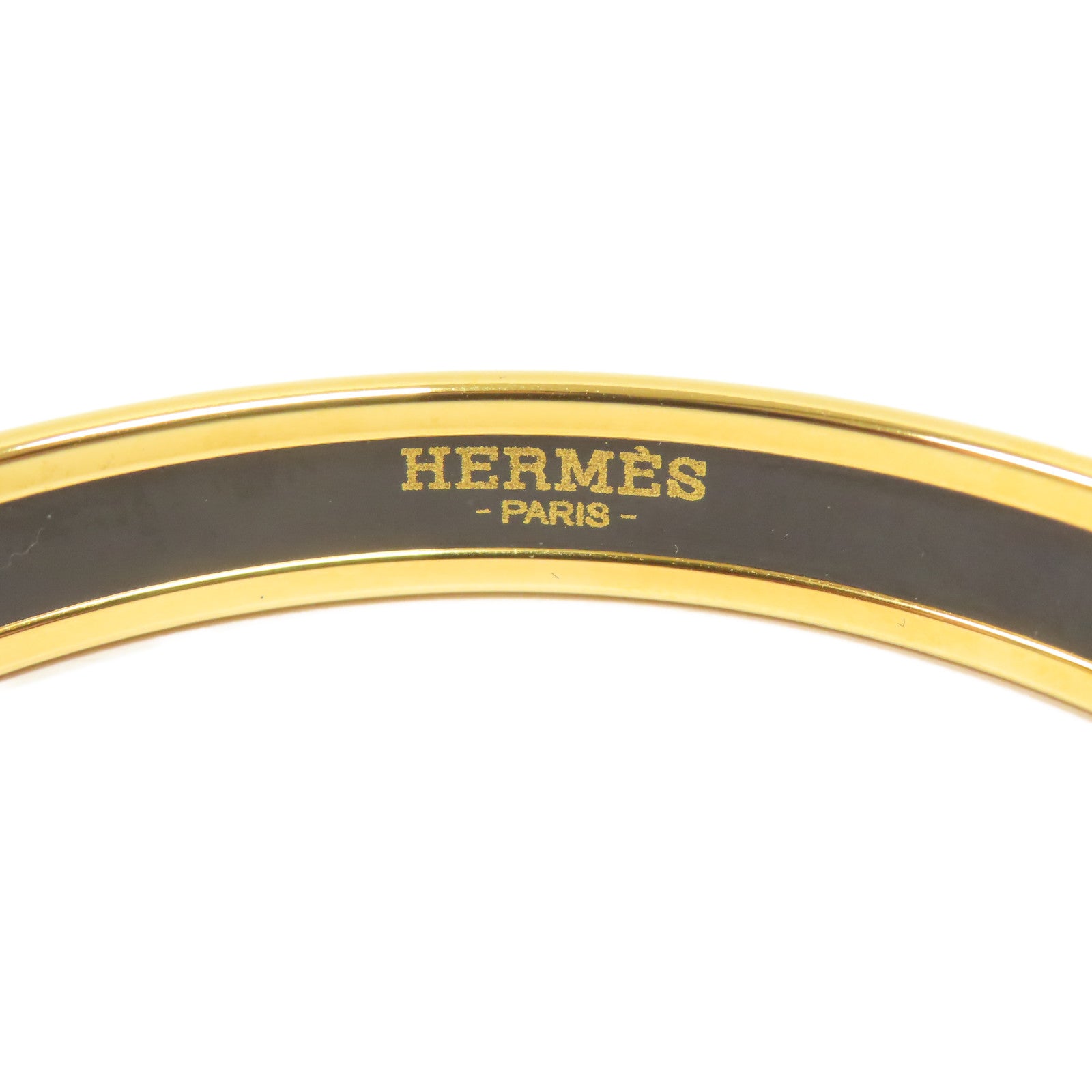 HERMES 金屬Bangle手鐲金色#19.25cm
