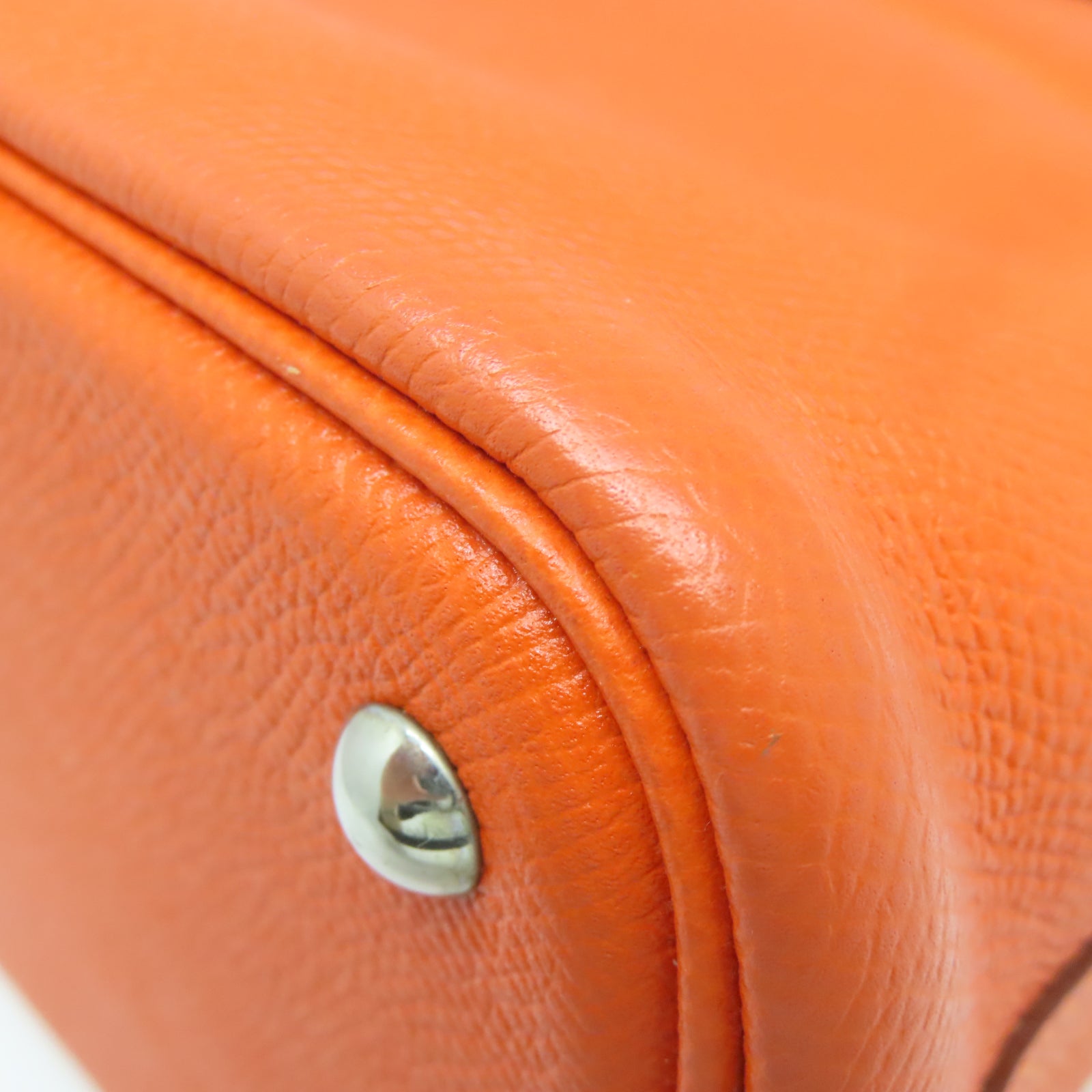 HERMES Veau Epsom皮革Bolide 27銀扣手挽肩背兩用袋火橘色