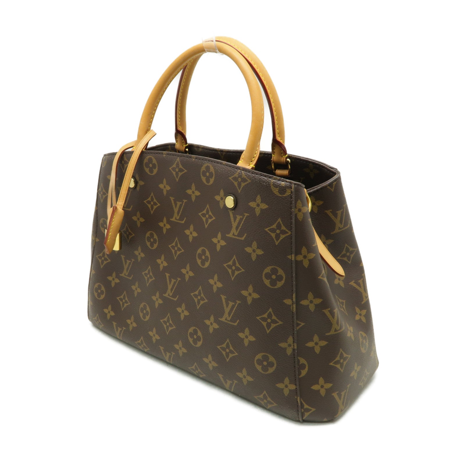LOUIS VUITTON Monogram Montaigne MM金扣手挽肩背兩用袋啡色