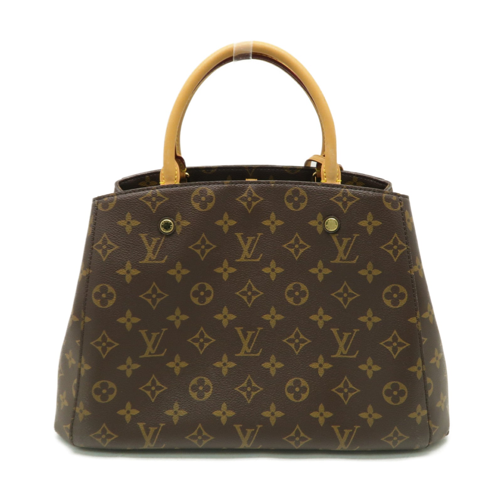 LOUIS VUITTON Monogram Montaigne MM金扣手挽肩背兩用袋啡色