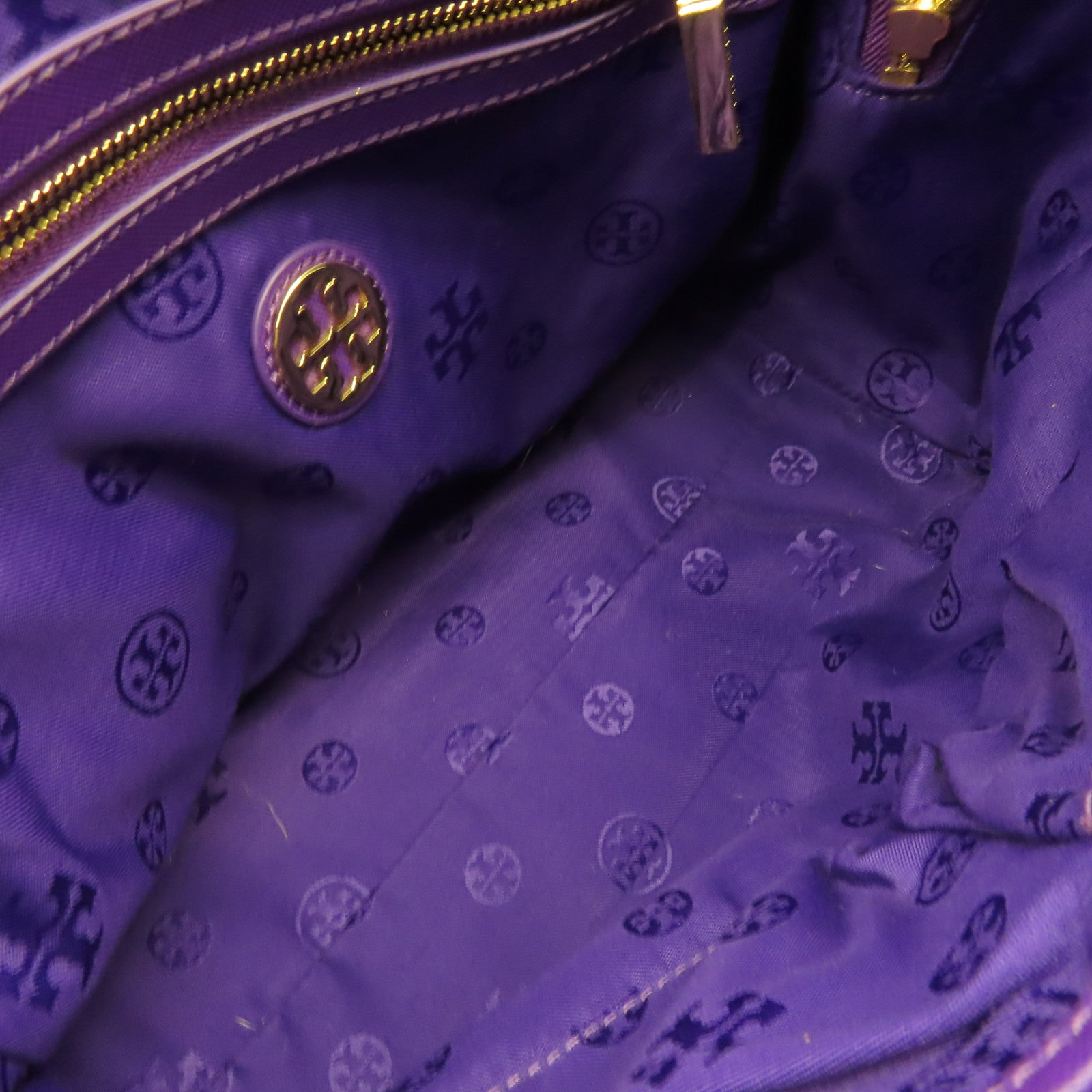 Tory Burch 牛皮皮革2Way Shoulder Bag金扣手挽肩背兩用袋紫色