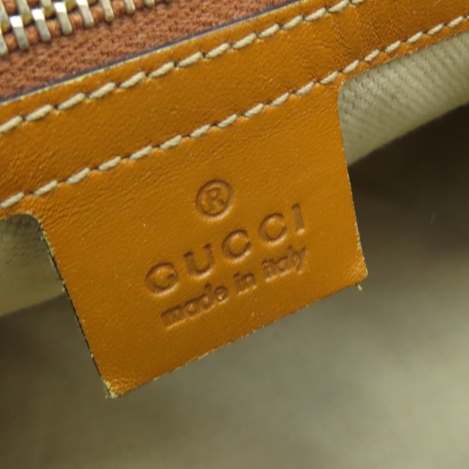 GUCCI 帆布GG Boston Bag金扣手挽袋啡色