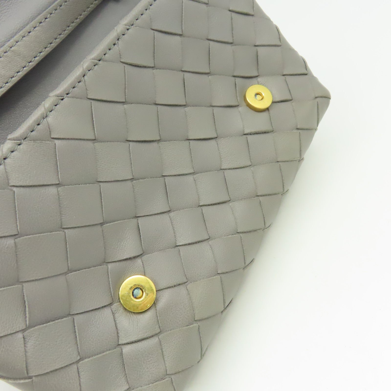 BOTTEGA VENETA 【激減優惠】織紋皮革Shoulder Bag肩背袋灰色