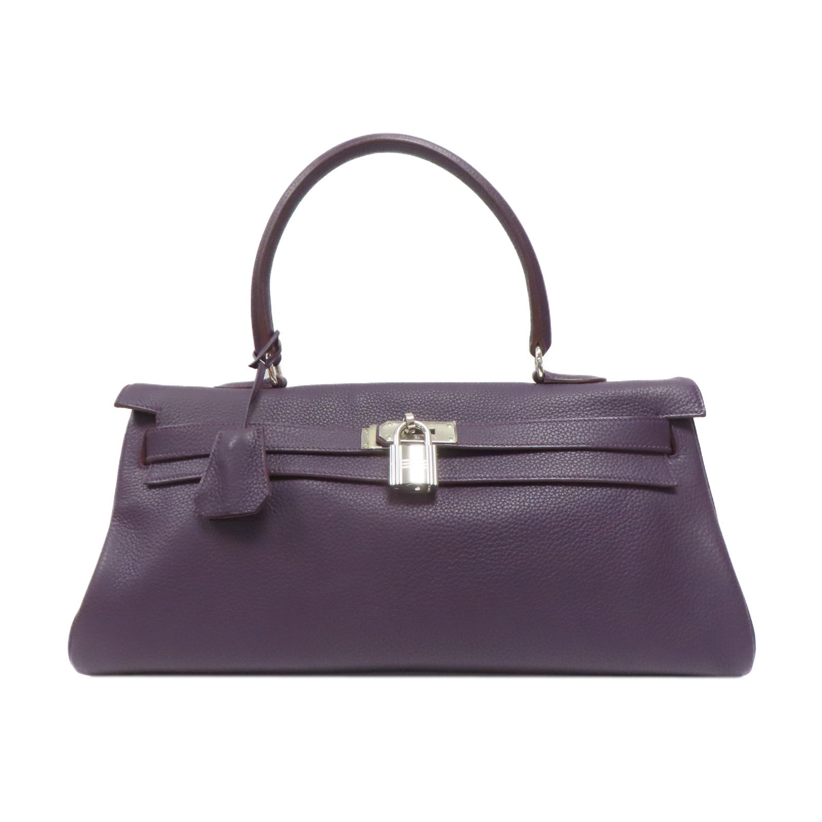 HERMES Togo皮革Shoulder Kelly銀扣肩背袋紫色